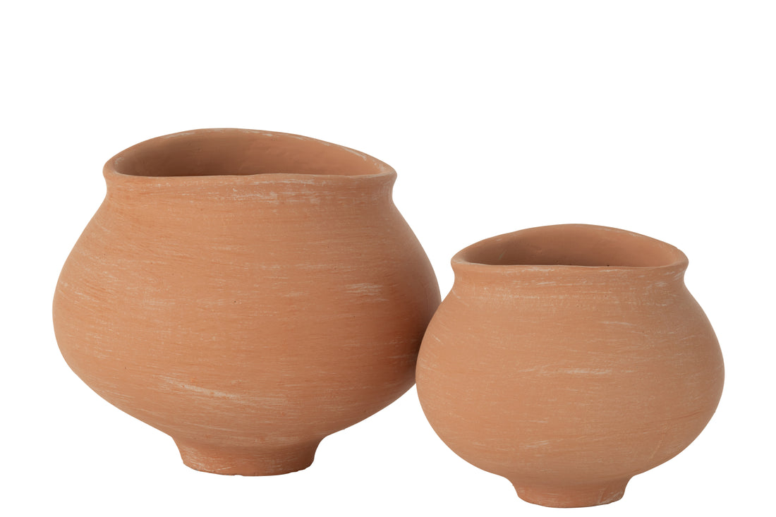 Stijlvolle Bloempot Kaia Rond Cement Terra Groot