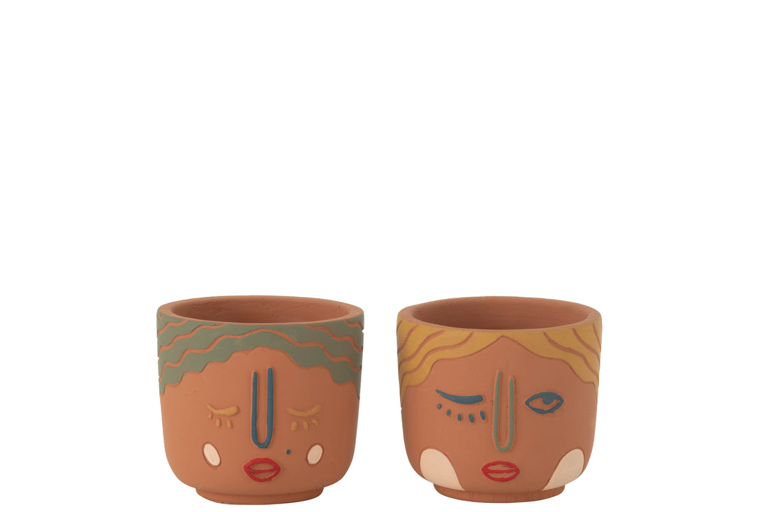 Bloempot Duoface Cement Mix Klein Assortiment Van 2