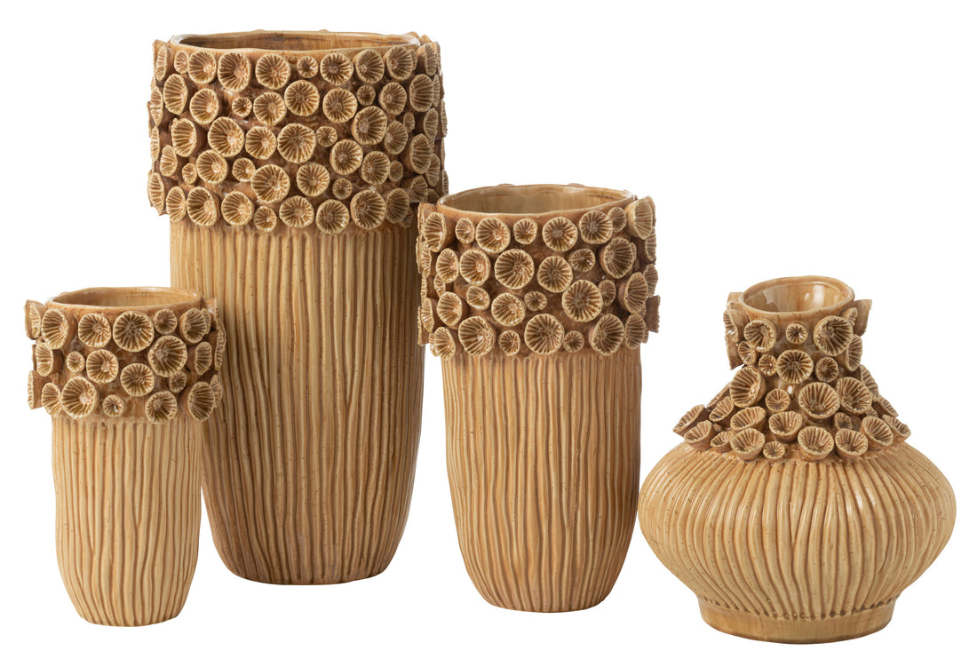 Vaas Koraal Hoog Klei Oker Groot