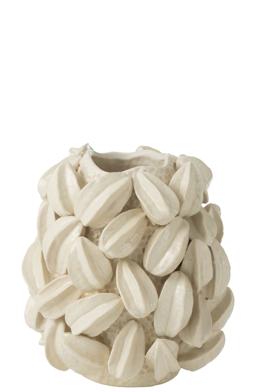 Vaas Botanica Cacaopeul Hoog Klei Beige