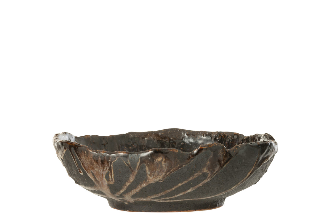 Tray Decoratieve Naga Keramiek Bruin/Zwart Medium