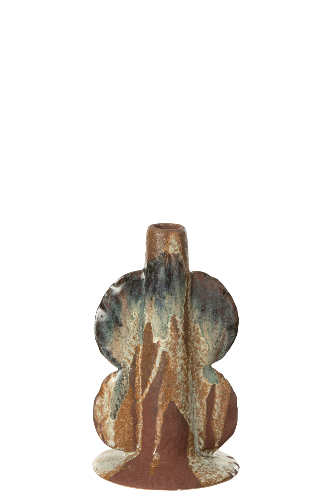 Vaas/Kaarsenhouder Naga Keramiek Roestbruin