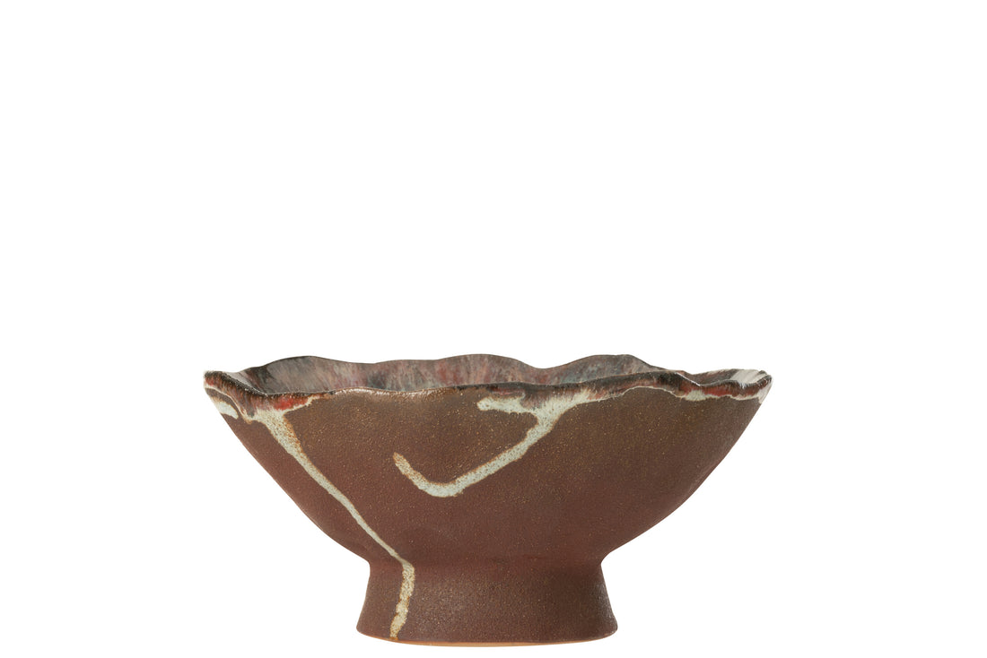 Dienschotel Decoratief Naga Keramiek Roestbruin Klein