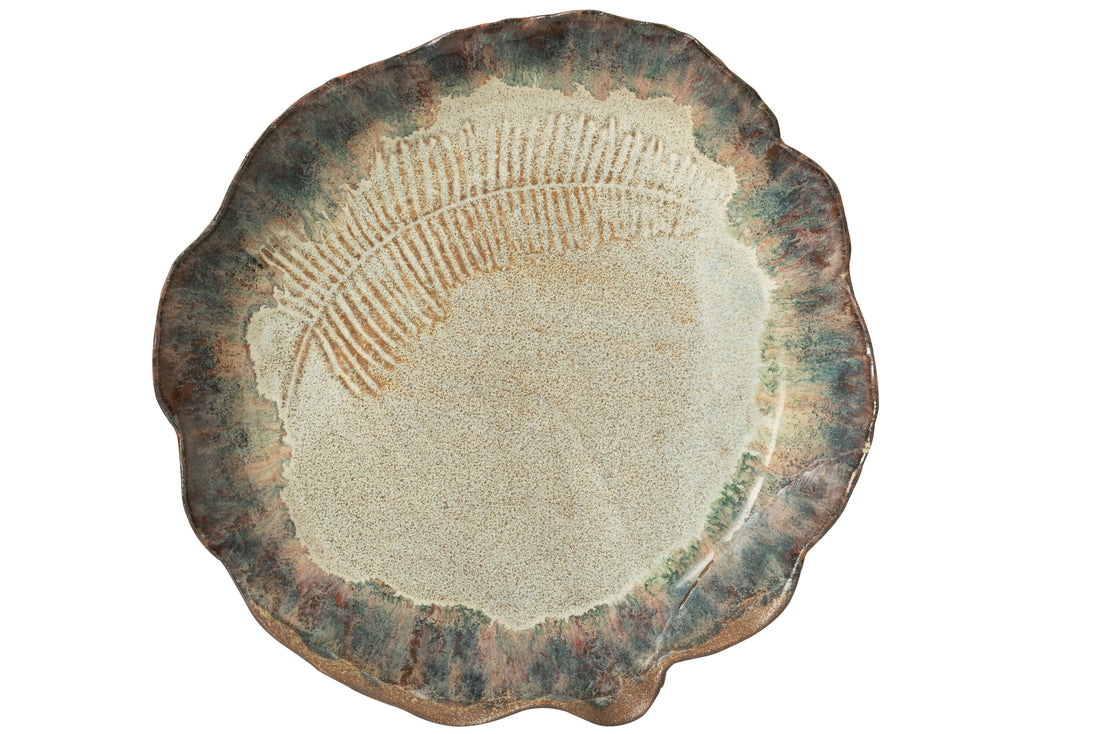 Dienschotel Decoratief Naga Keramiek Roestbruin Groot