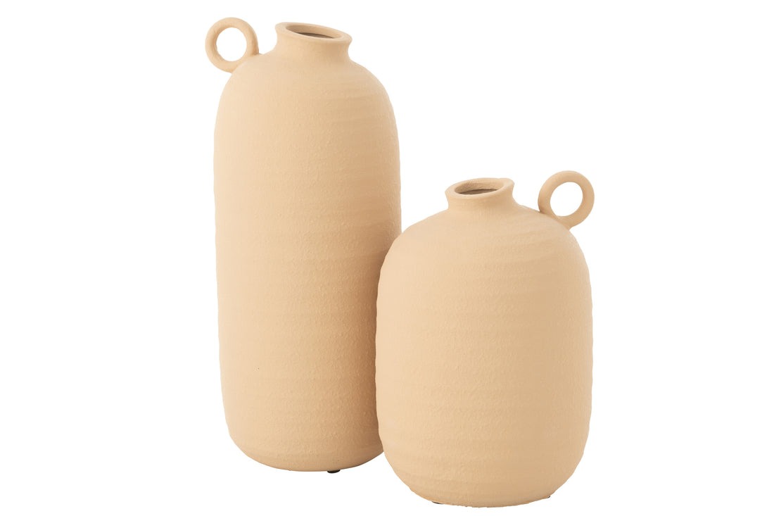 Vaas Cassia Smal Klei Beige Groot