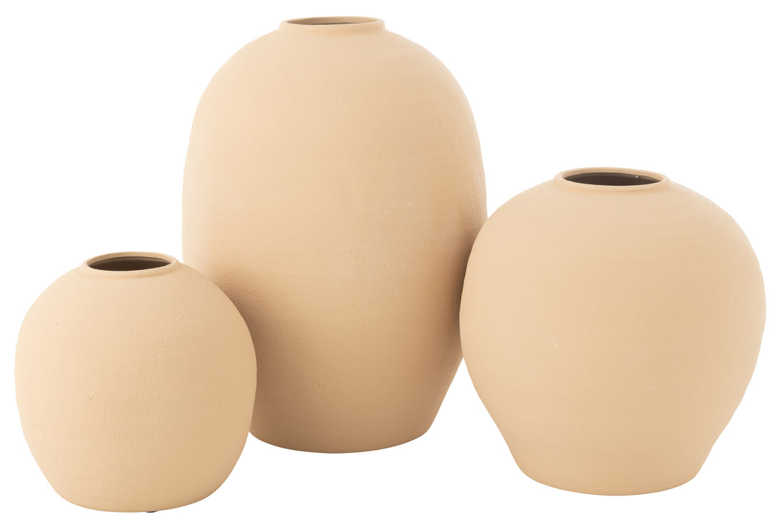 Vaas Cassia Ovaal Klei Beige