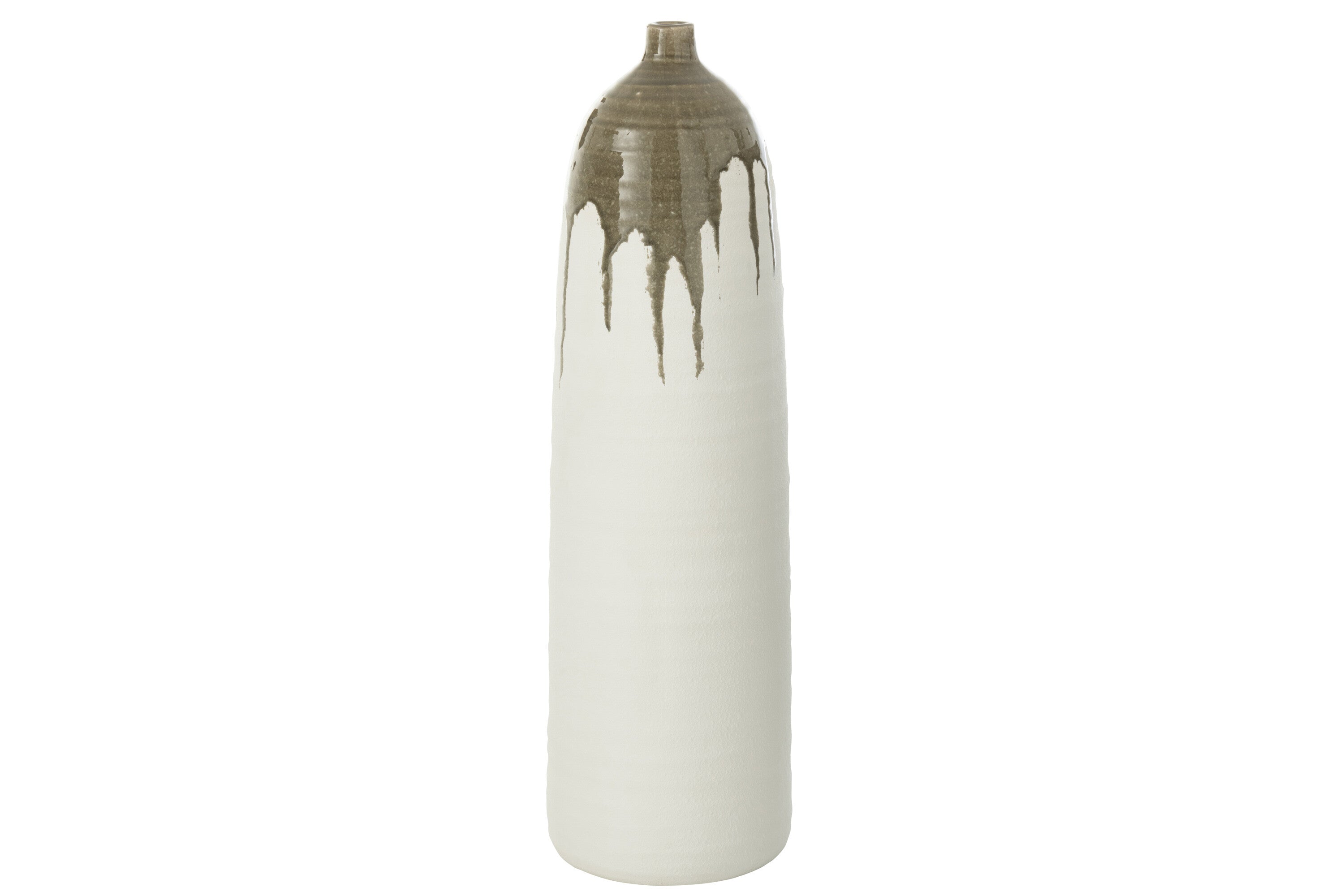 Vaas Olea Fles Olijfgroen/Wit Groot
