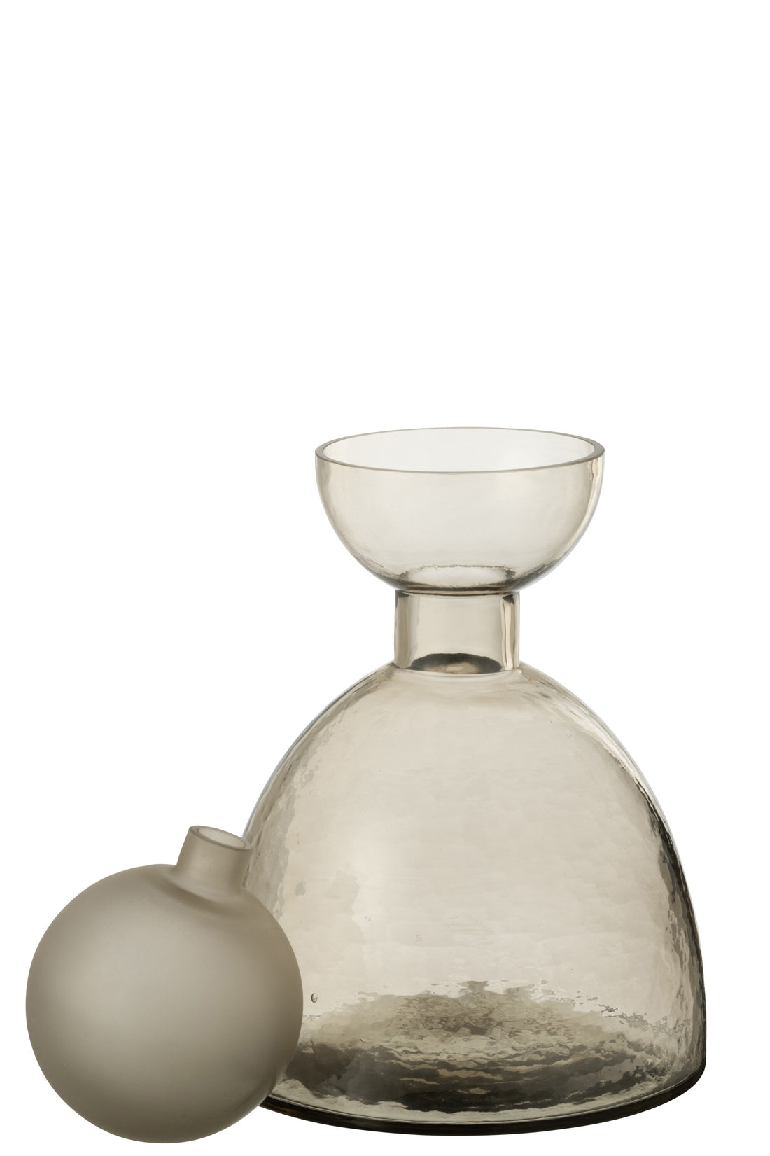 Vaas Fles+Dop Yara Glas Greige Klein