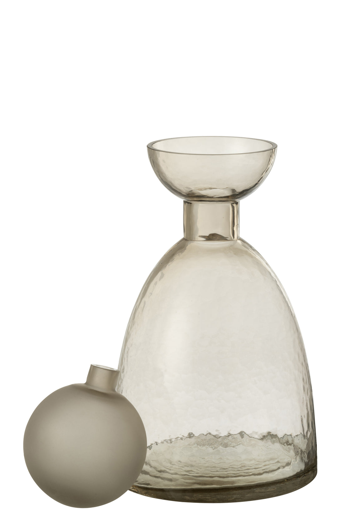 Vaas Fles+Dop Yara Glas Greige Medium