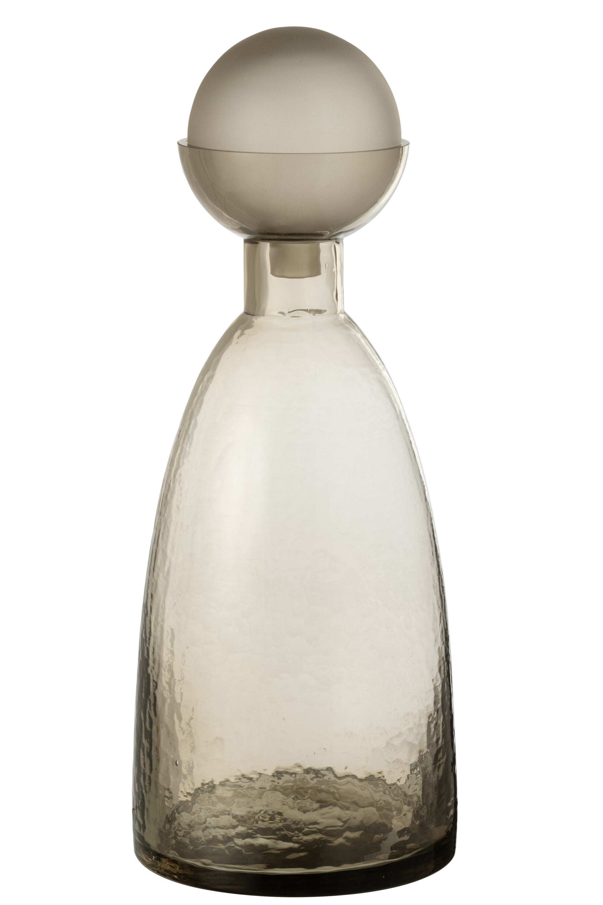 Vaas Fles+Dop Yara Glas Greige Groot