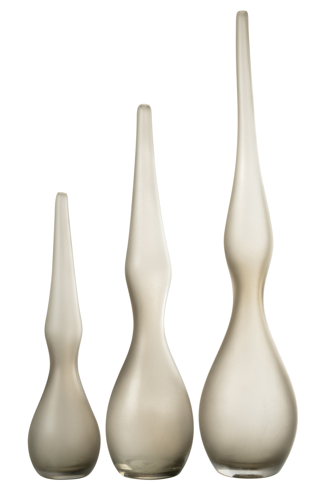 Set van 3 vazen Yara Gebogen Fluitglas Greige