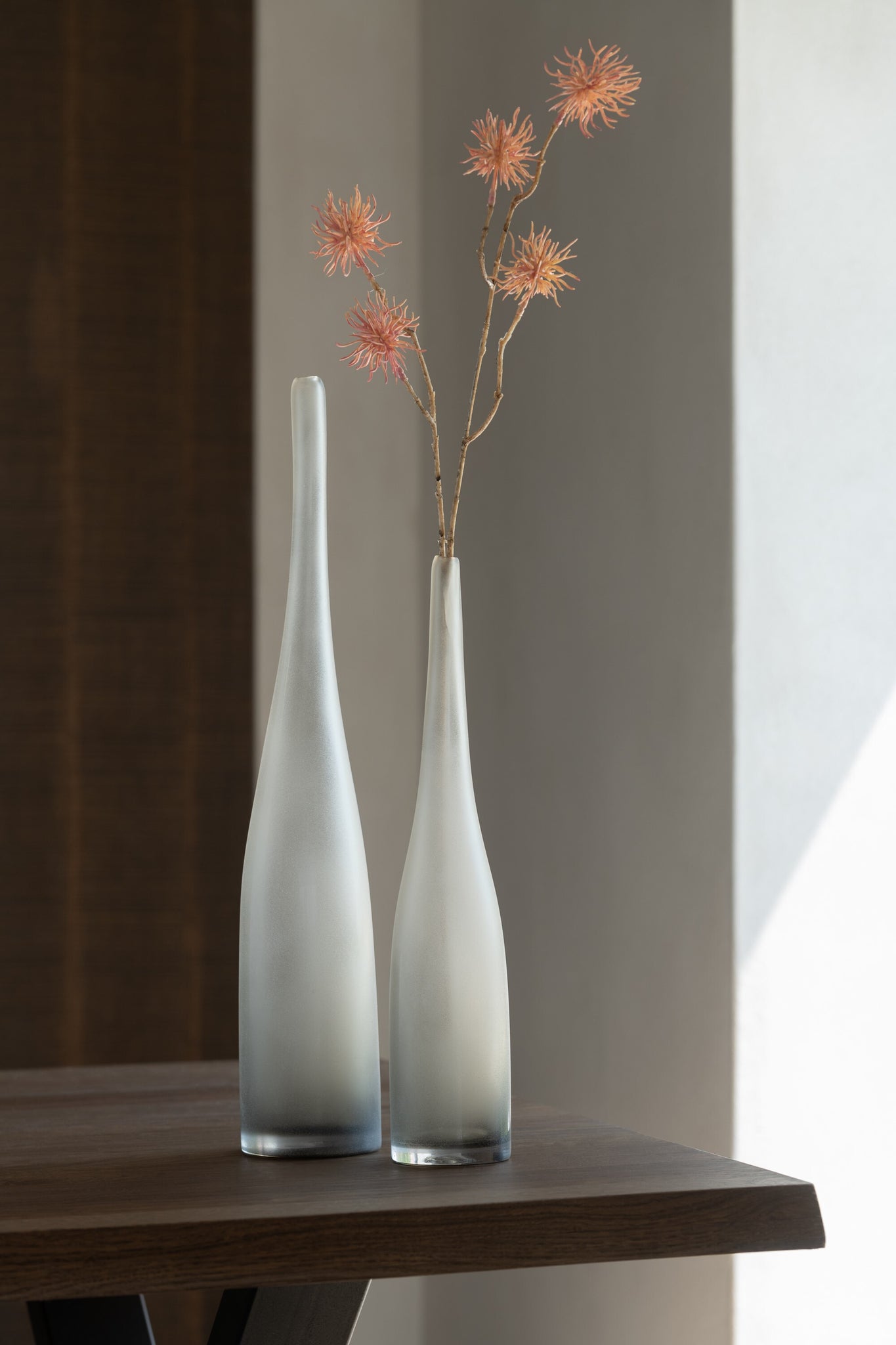 Set van 2 vazen Yara Flute Glas Greige