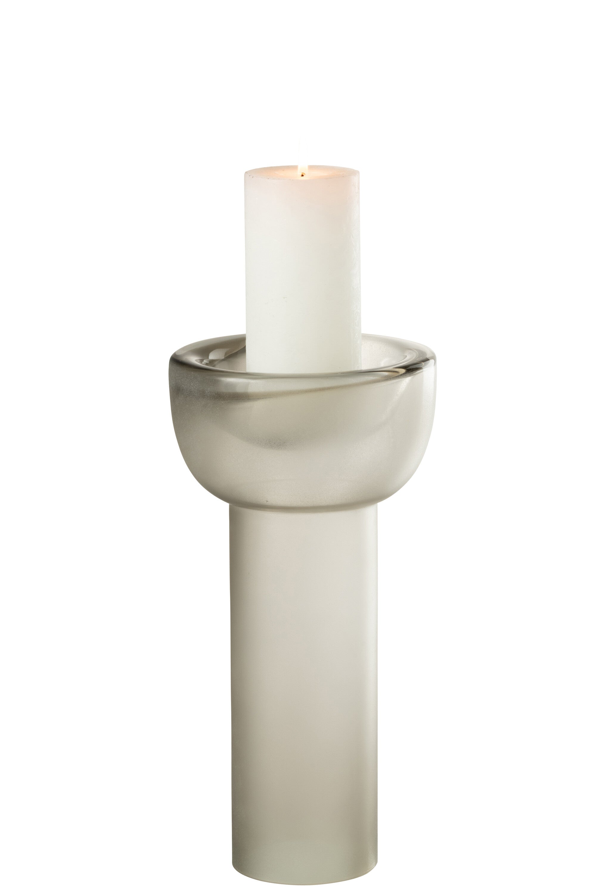 Vaas/Kaarsenhouder Yara Glas Greige Medium