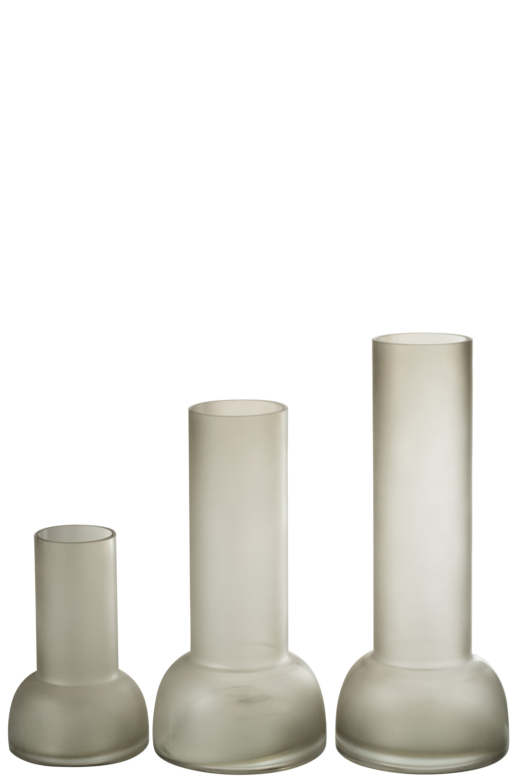 Vaas/Kaarsenhouder Yara Glas Greige Groot