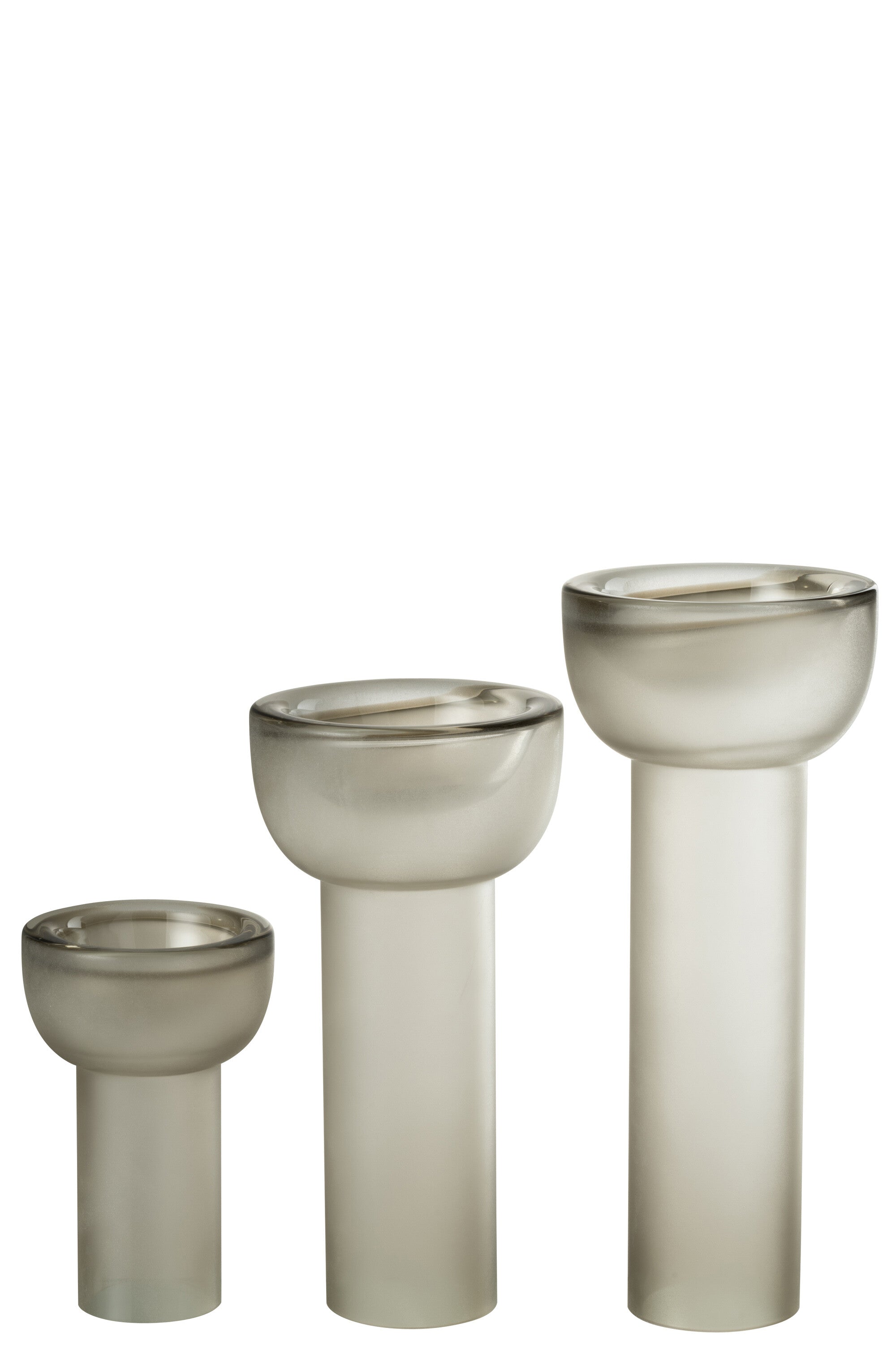 Vaas/Kaarsenhouder Yara Glas Greige Groot