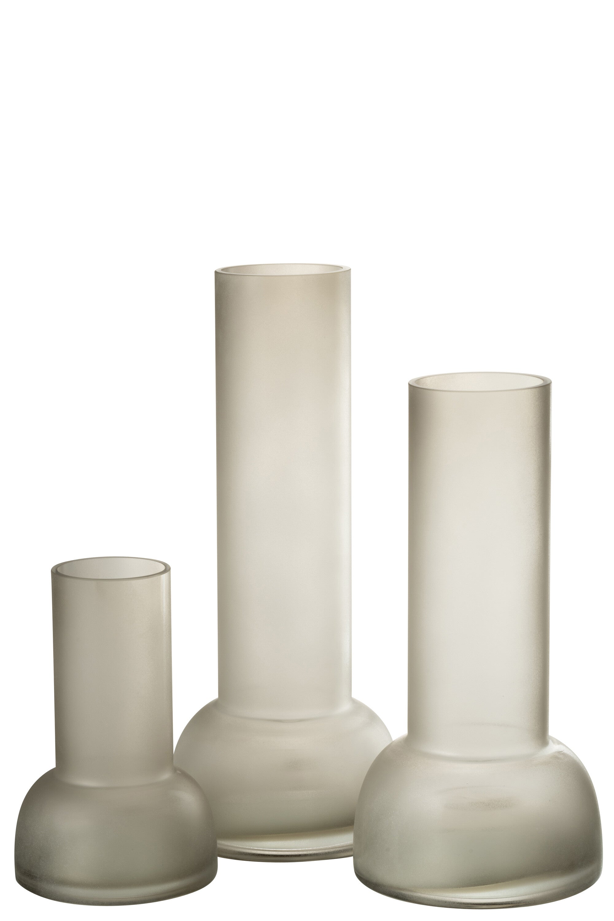 Vaas/Kaarsenhouder Yara Glas Greige Groot