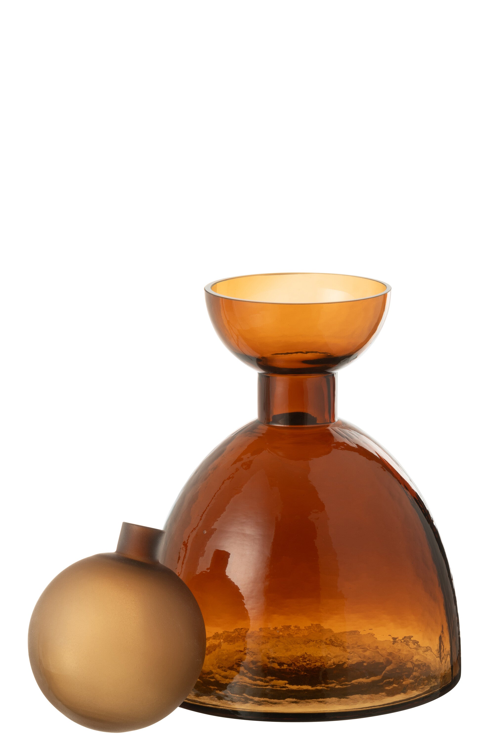 Vaas Fles+Dop Yoko Glas Bruin Klein