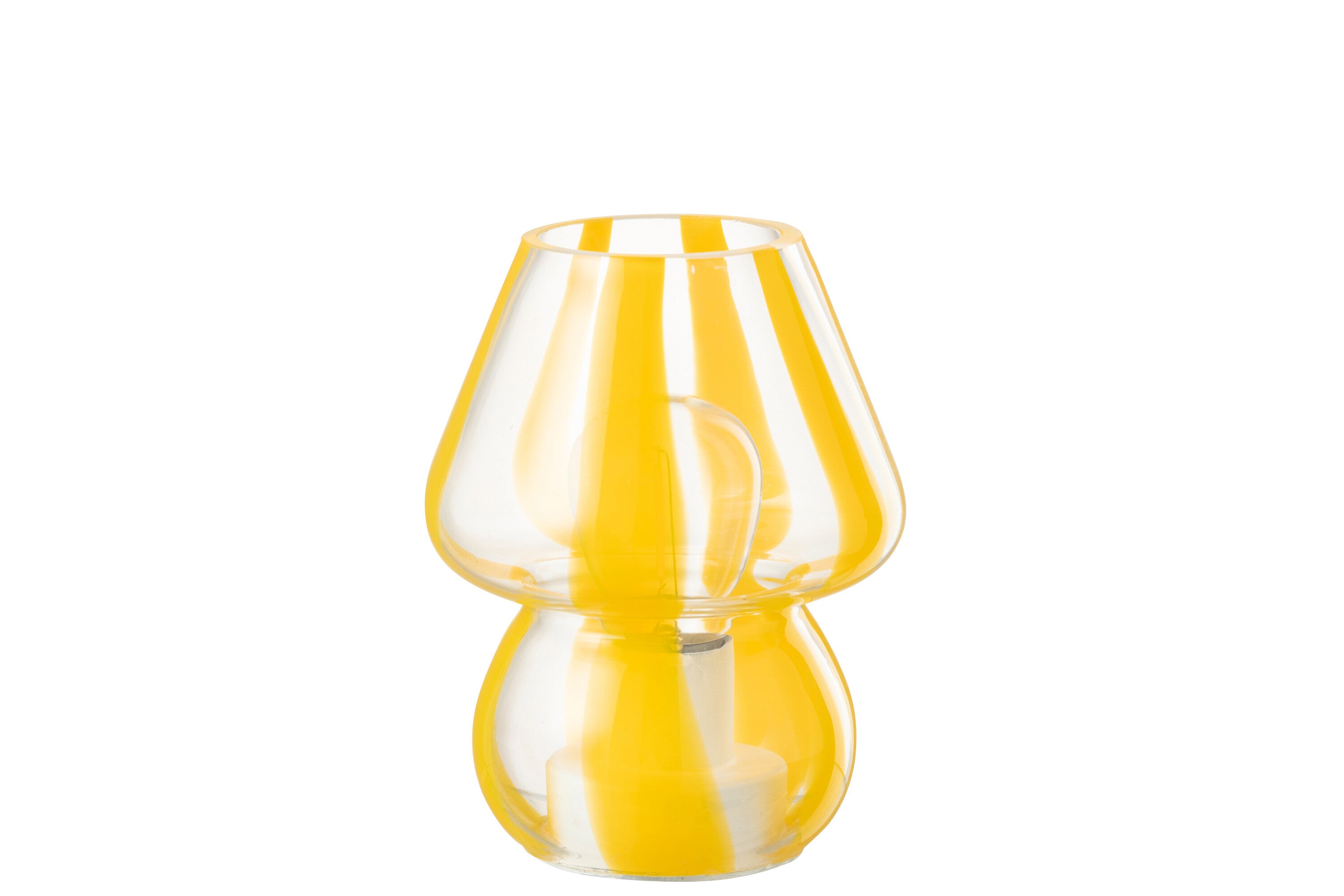 Tafellamp Strepen Glas Transparant/Geel Klein