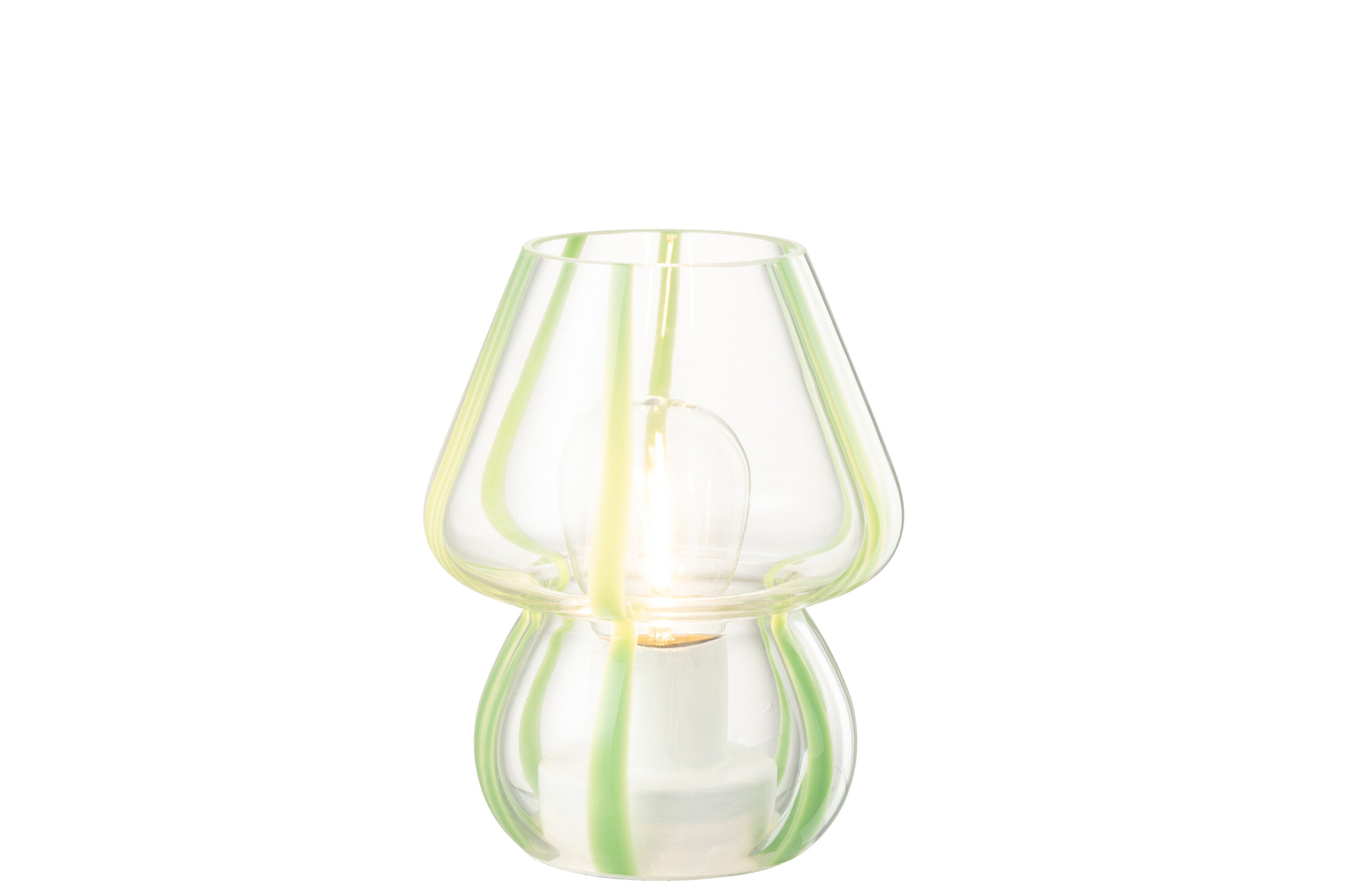Tafellamp Strepen Glas Transparant/Groen Klein