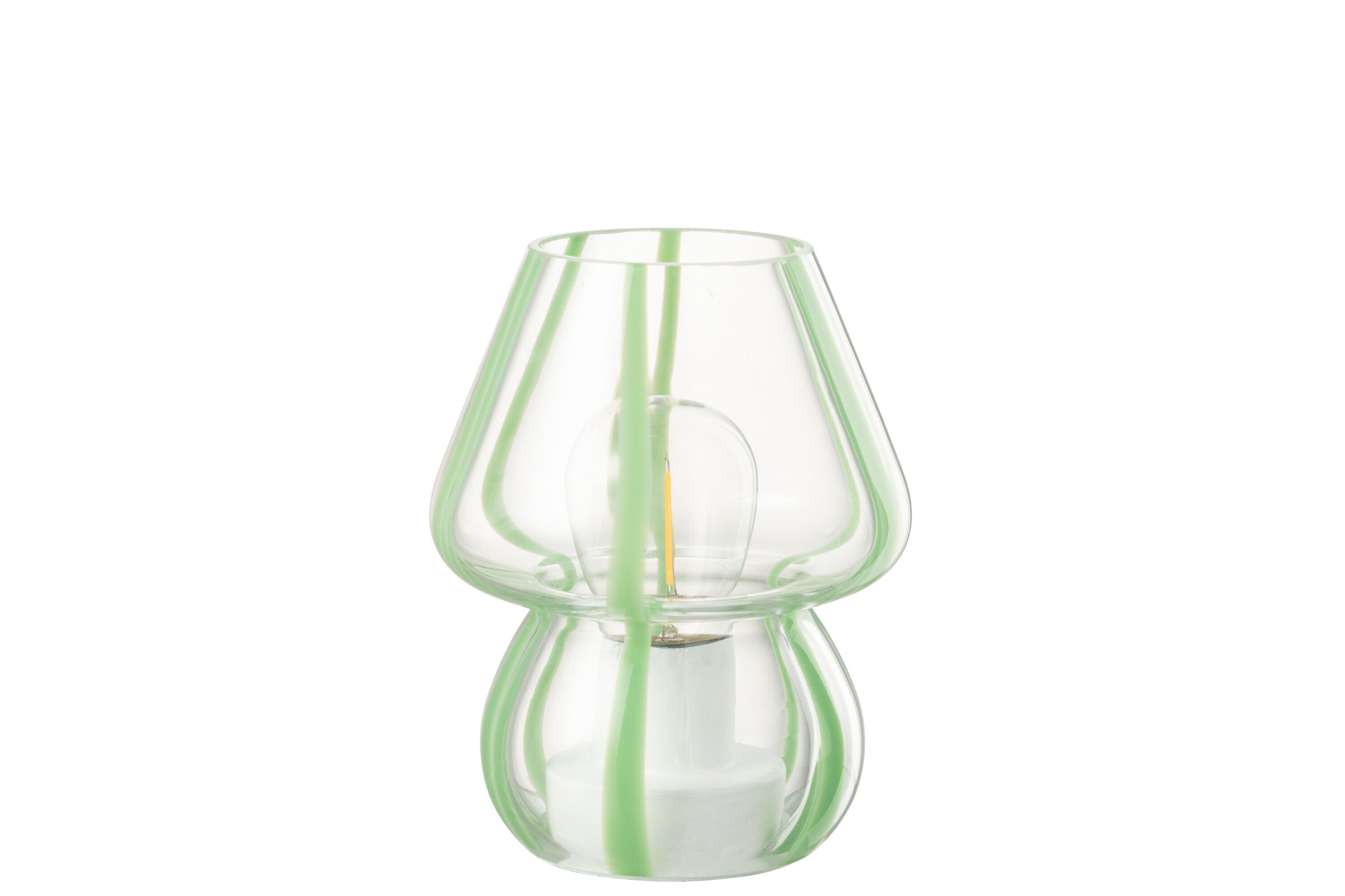 Tafellamp Strepen Glas Transparant/Groen Klein