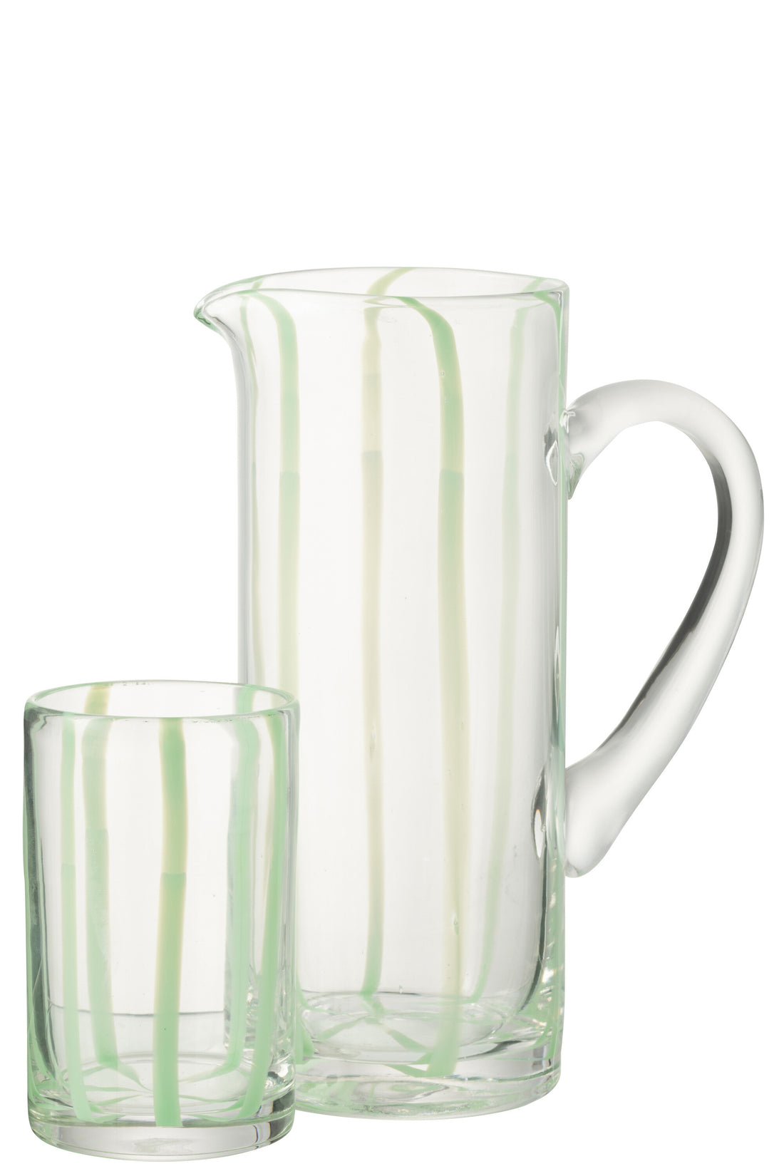 Karaf Strepen Glas Transparant/Groen