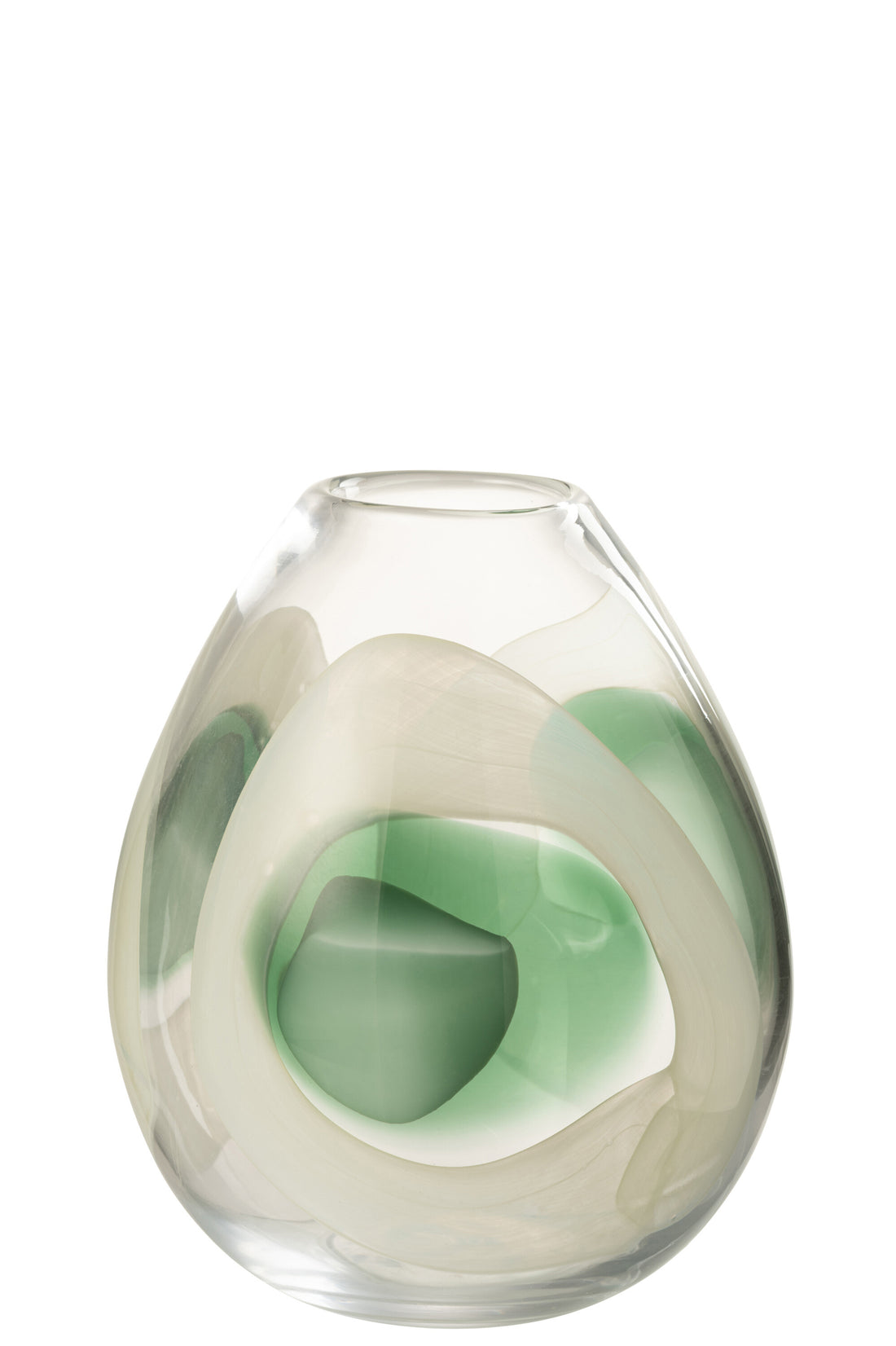 Vaas Livy Glas Groen/Wit/Transparant Medium