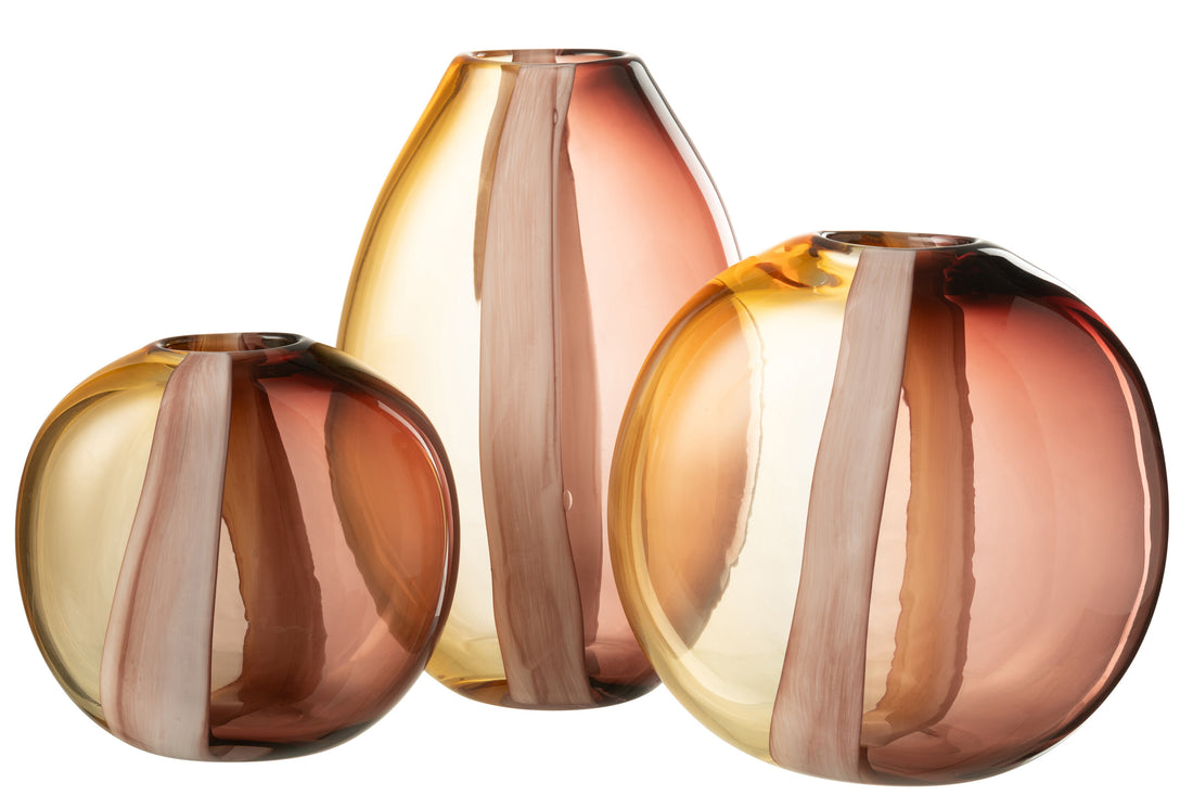 Vaas Arun Glas Bruin/Geel Groot