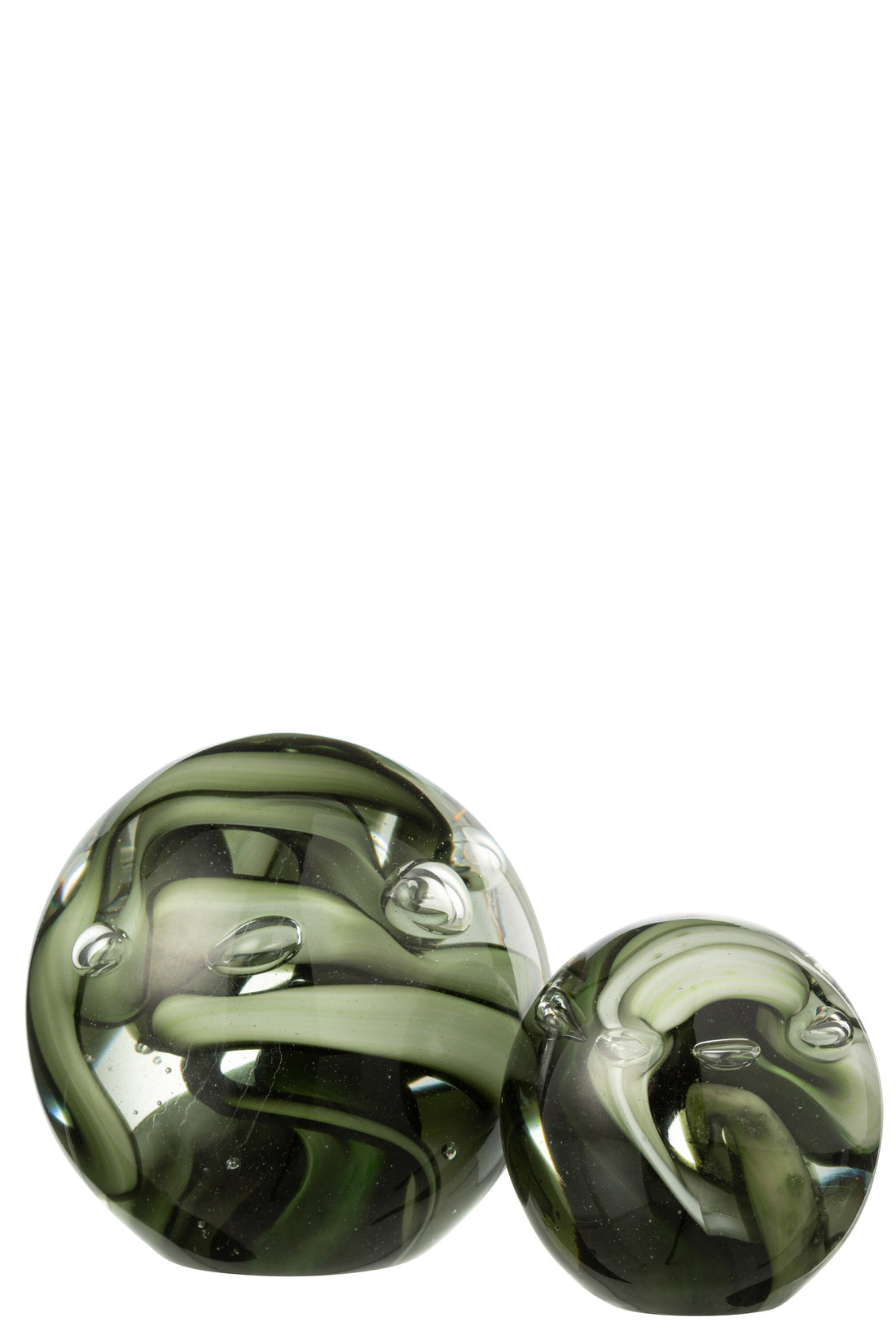 Papiergewicht Tornado Ronde Glas Transparant/Bruin Groot