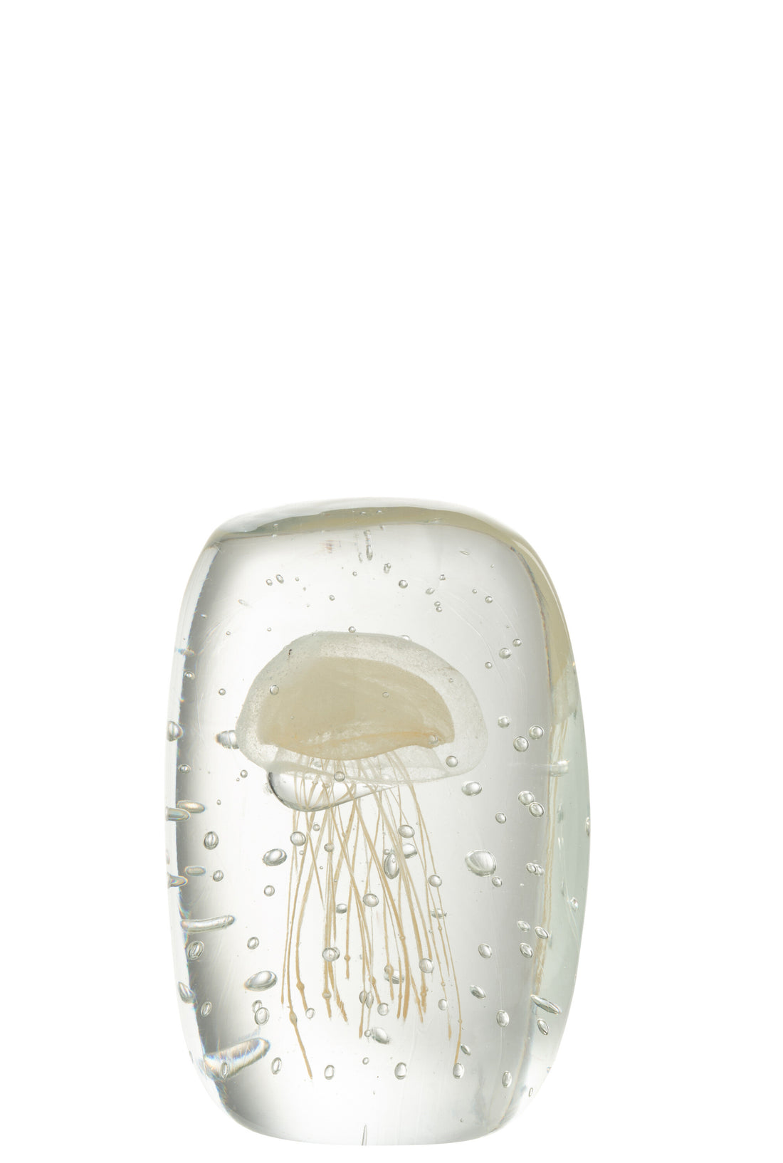 Papiergewicht Calypso Driehoek Glas Transparant/Beige Klein