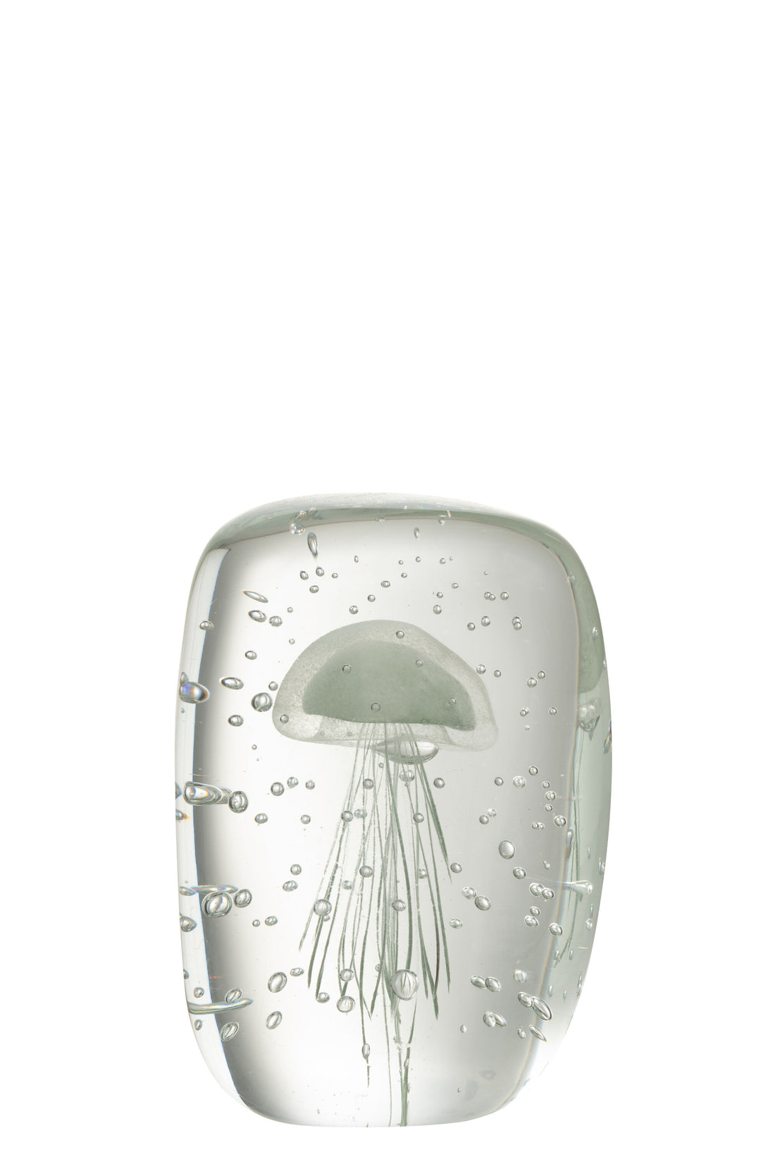 Papiergewicht Calypso Driehoek Glas Transparant/Groen Klein