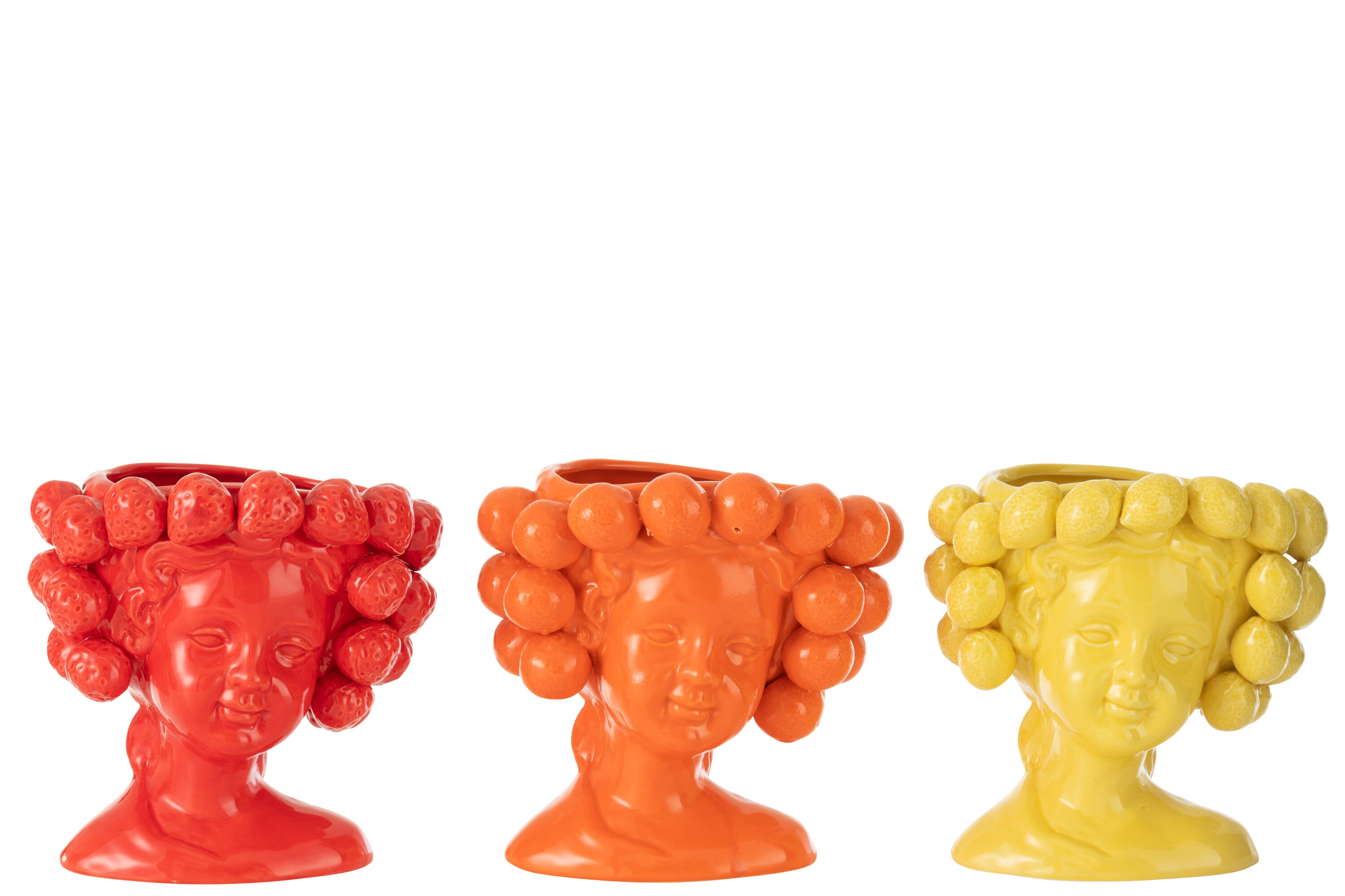 Bloempot Aardbeien Meisje Keramiek Rood