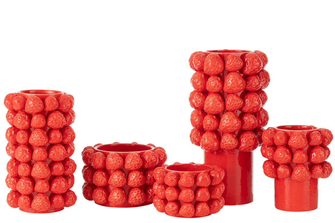 Vaas Aardbeien Keramiek Rood Groot