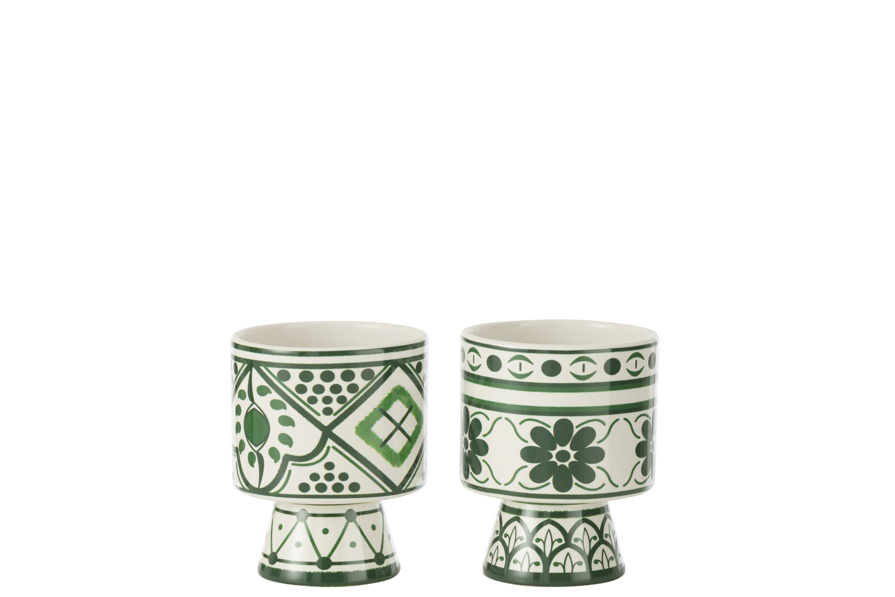 Bloempot Rhodes Keramiek Groen Klein Assortiment Van 2