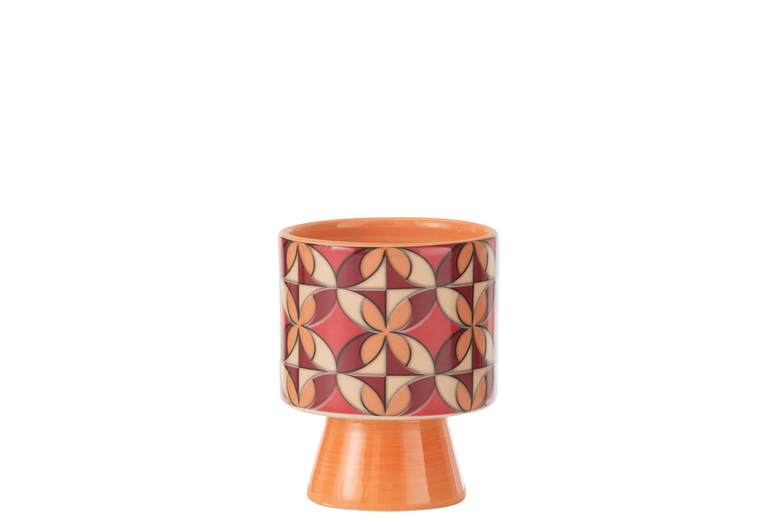 Stijlvolle Bloempot Op Voet Trivial Keramiek Mix Klein