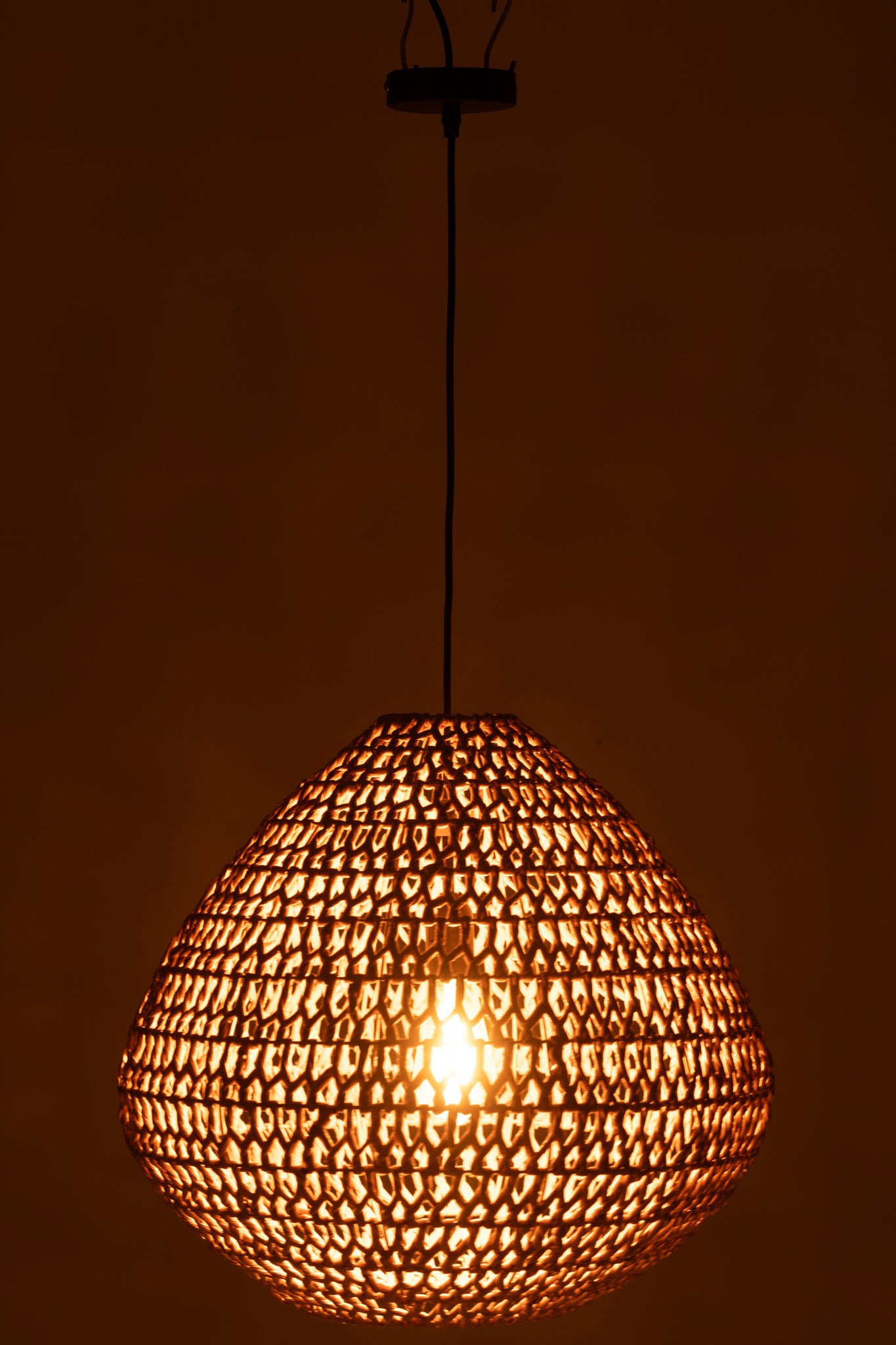 Plafondlamp Gevlochten Metaal Natuurlijk