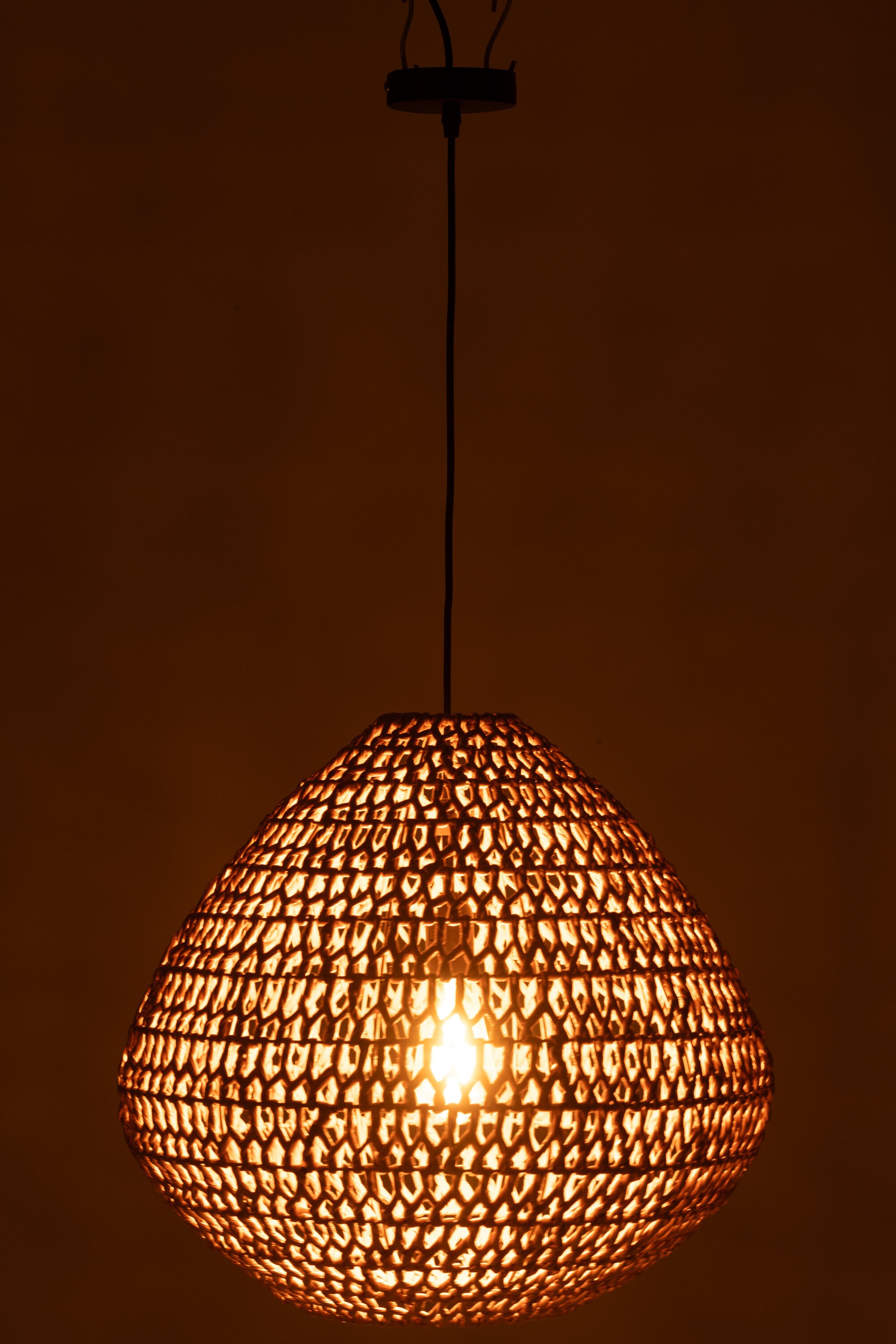 Plafondlamp Gevlochten Metaal Natuurlijk