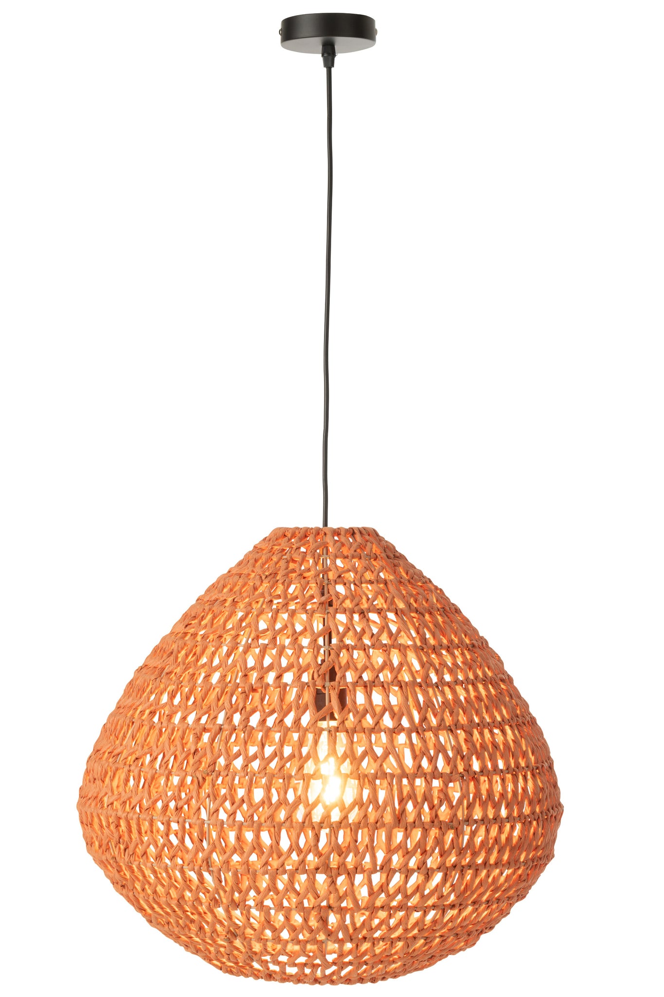 Plafondlamp Gevlochten Metaal Oranje