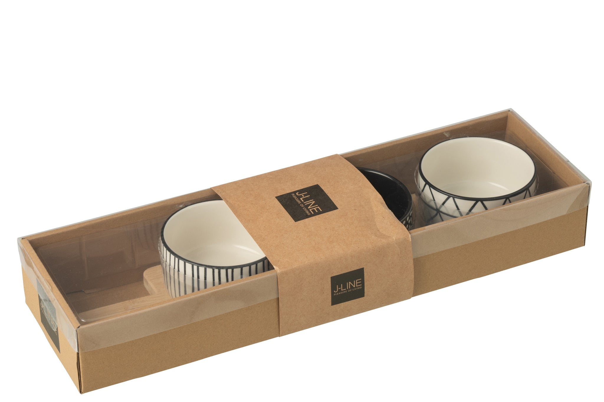 Tapas Service 3 Sets+Bamboo Tray in box Black/White