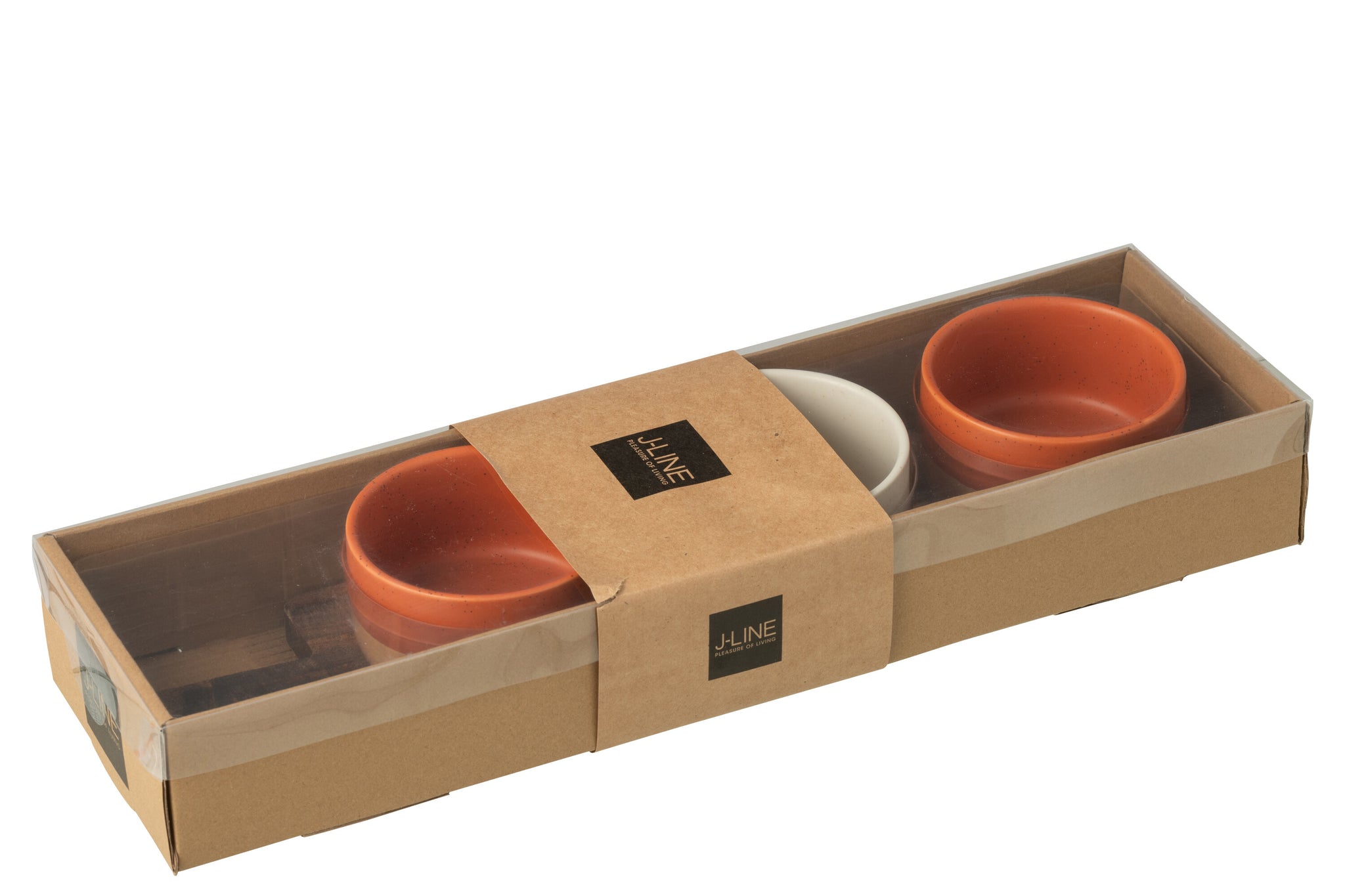 Tapas Service 3 Sets + Houten dienblad Raamdoos Oranje/Wit