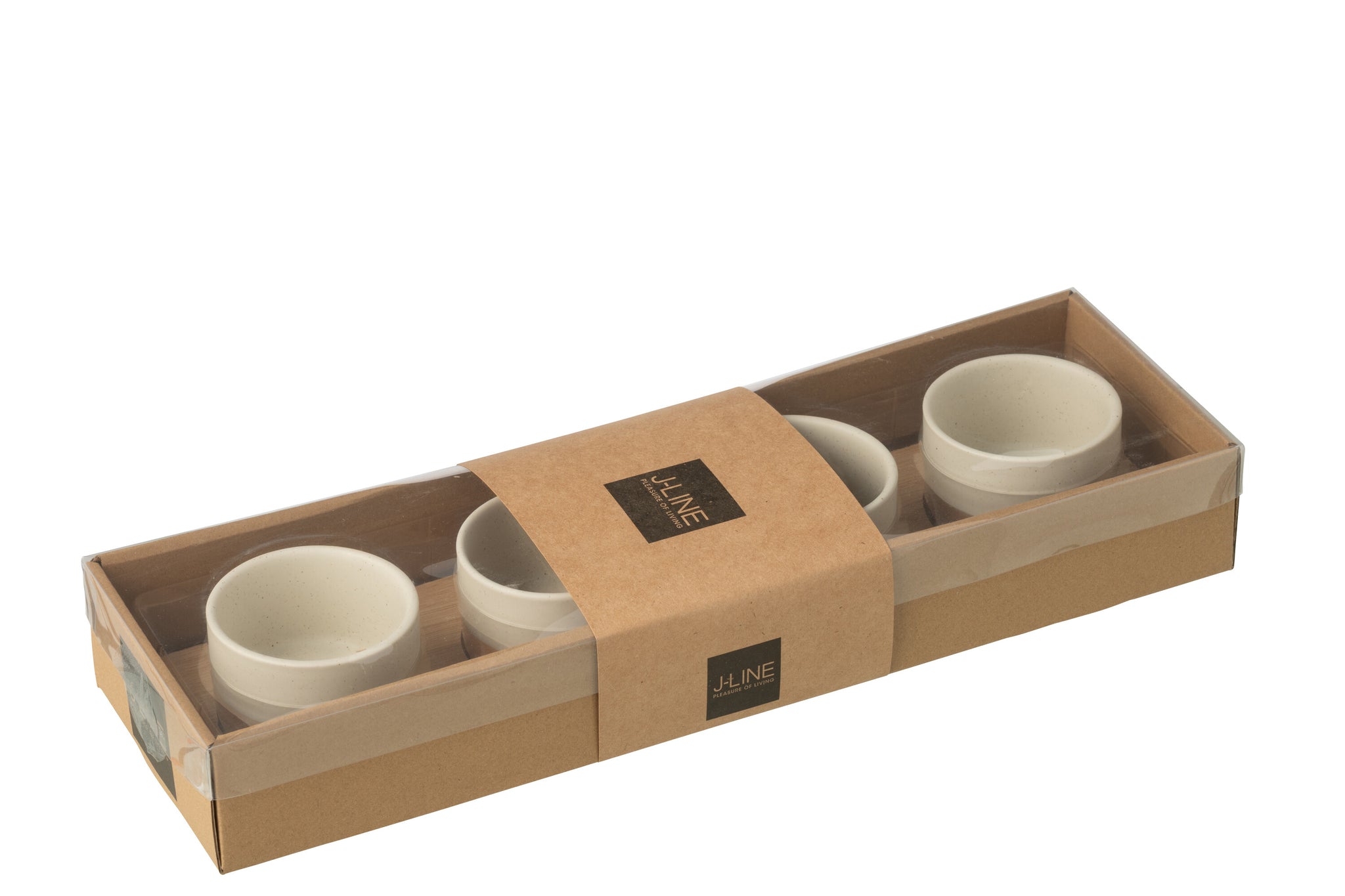 Tapas Service 4 Sets+Bamboo Tray in box White/Natural