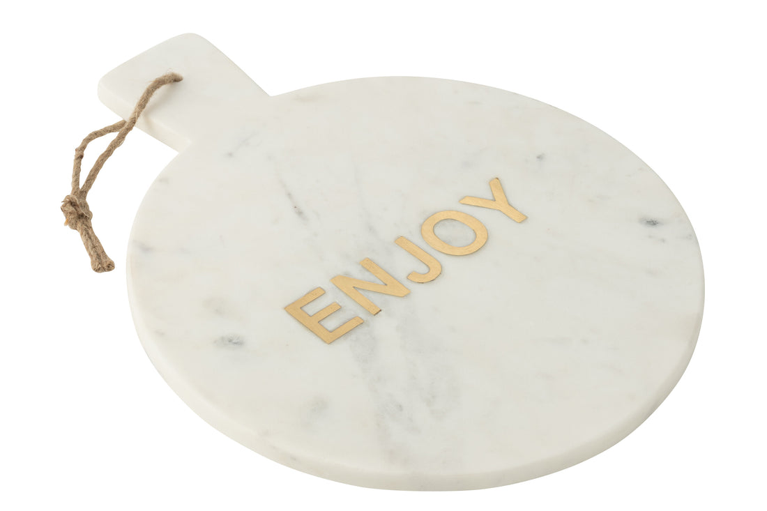 Kaasplank Rond Geniet Marmer Wit