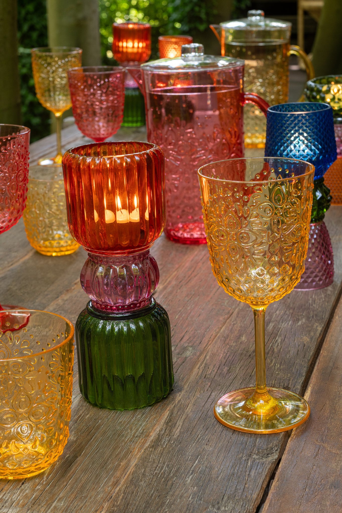 J-Line Doos met 6 plastic wijnglazen geel