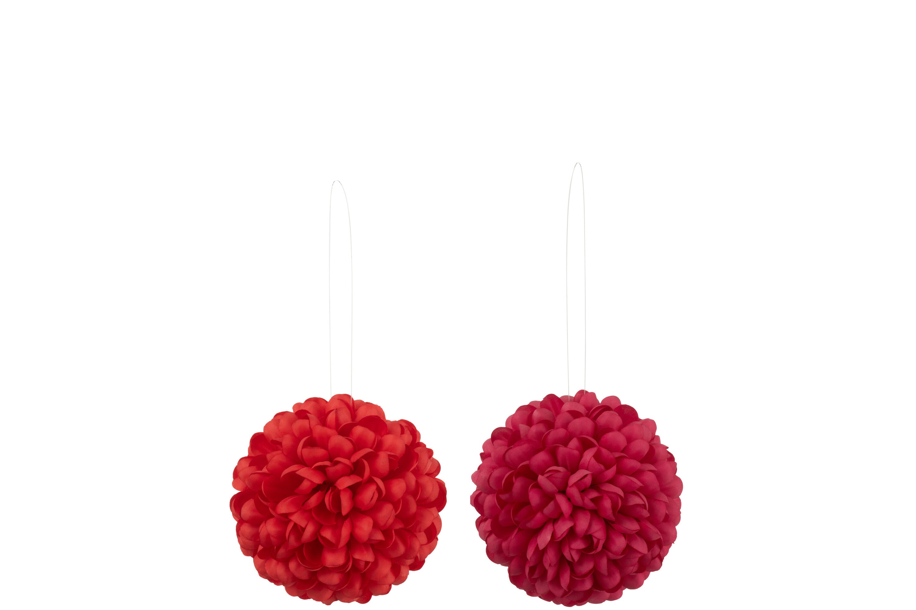 Bloemenbal Dia16cm Kunstmatig Roze/Rood Assortiment Van 2