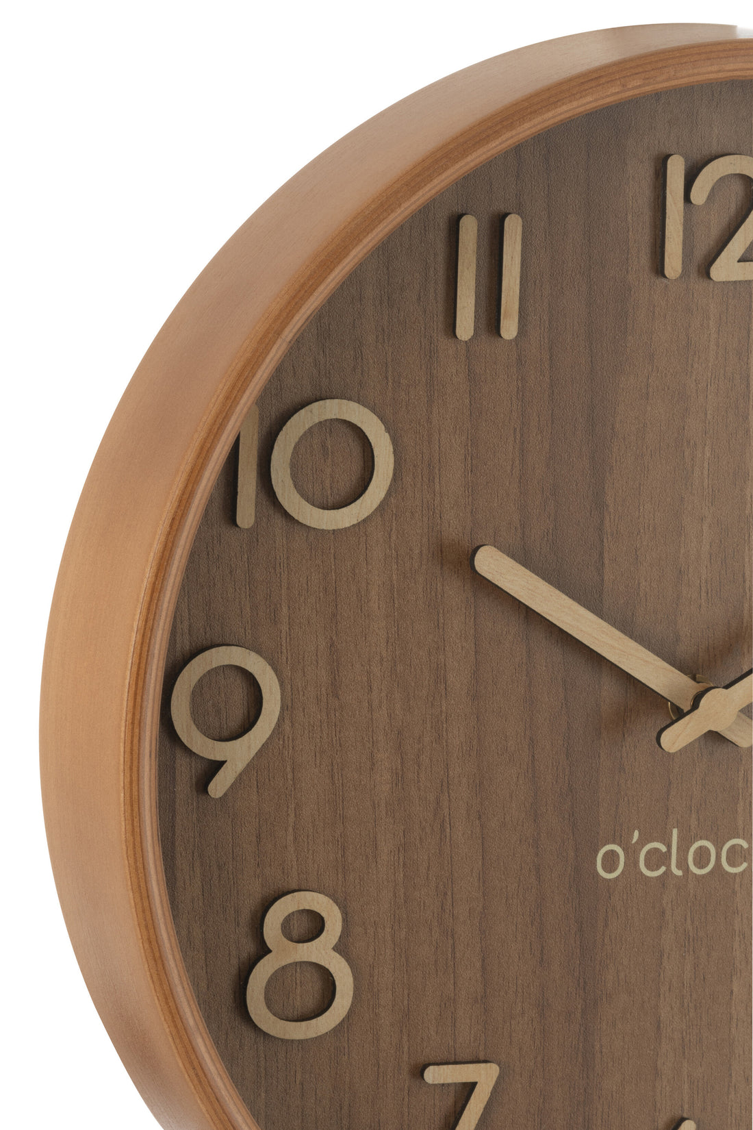 Wandklok Berkenmultiplex/MDF Donker Natuurlijk Klein