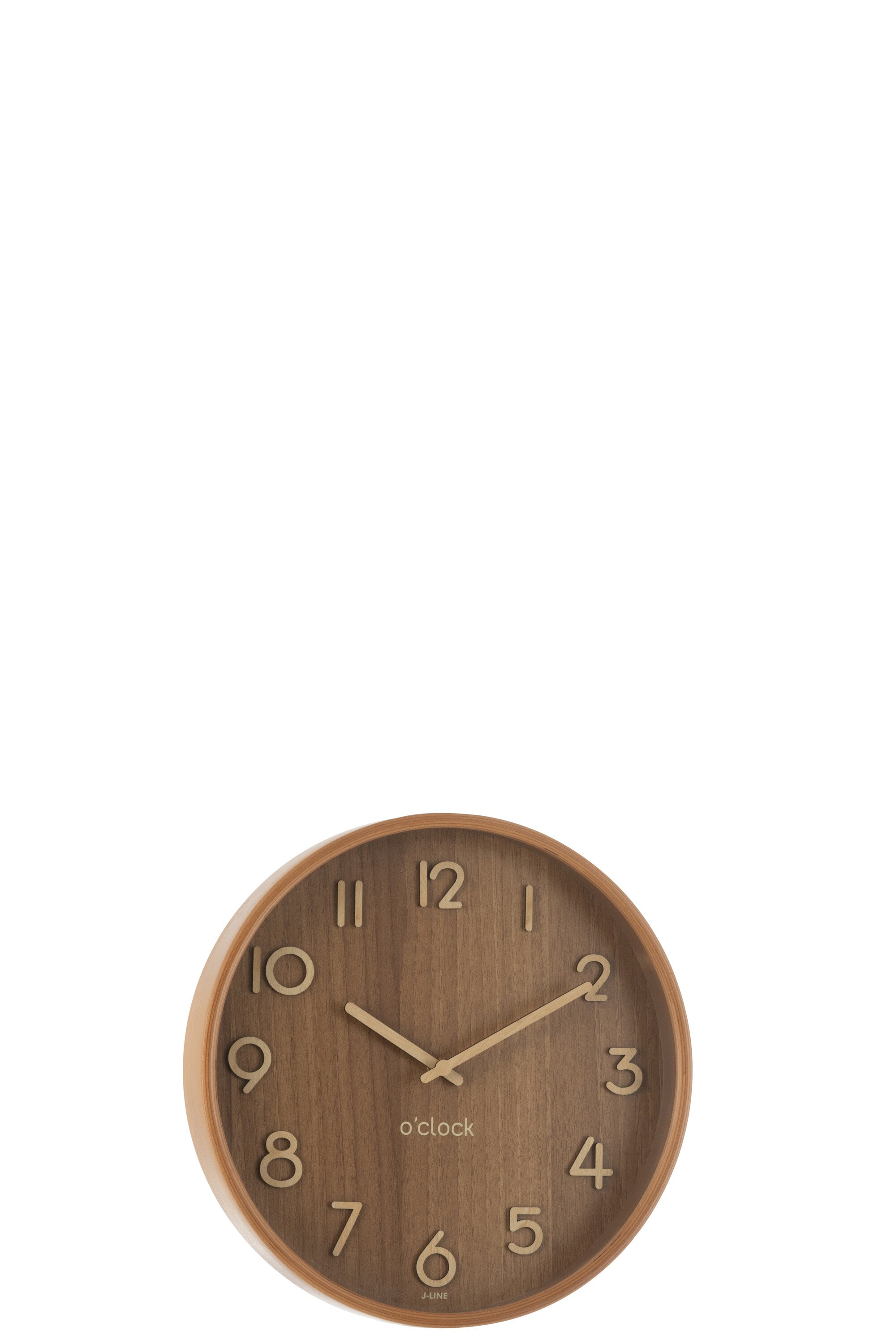 Wandklok Berkenmultiplex/MDF Donker Natuurlijk Klein