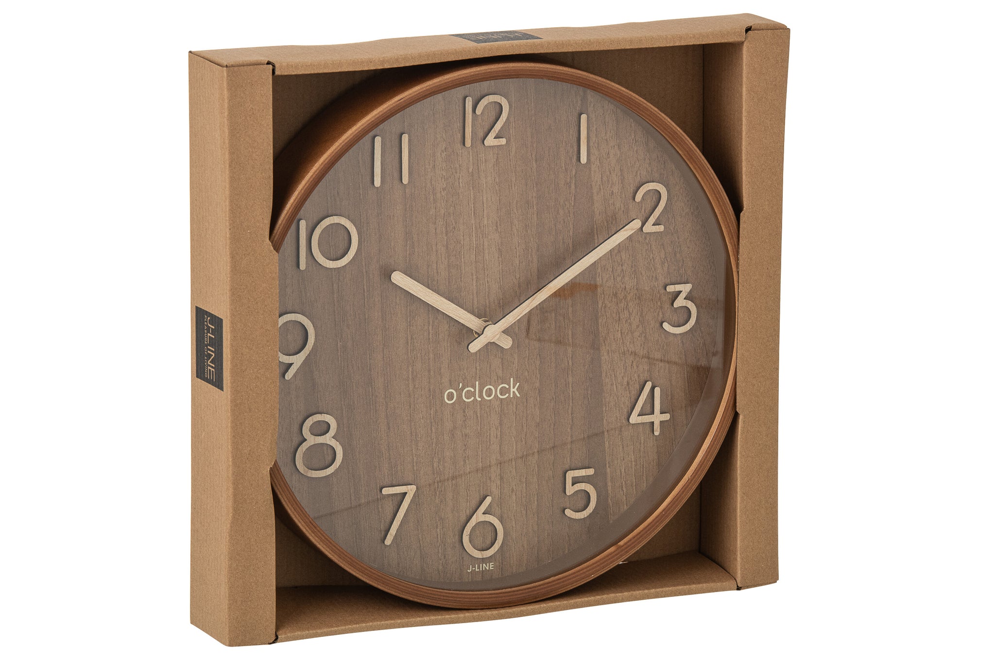 Wandklok Berkenmultiplex/MDF Donker Natuurlijk Groot
