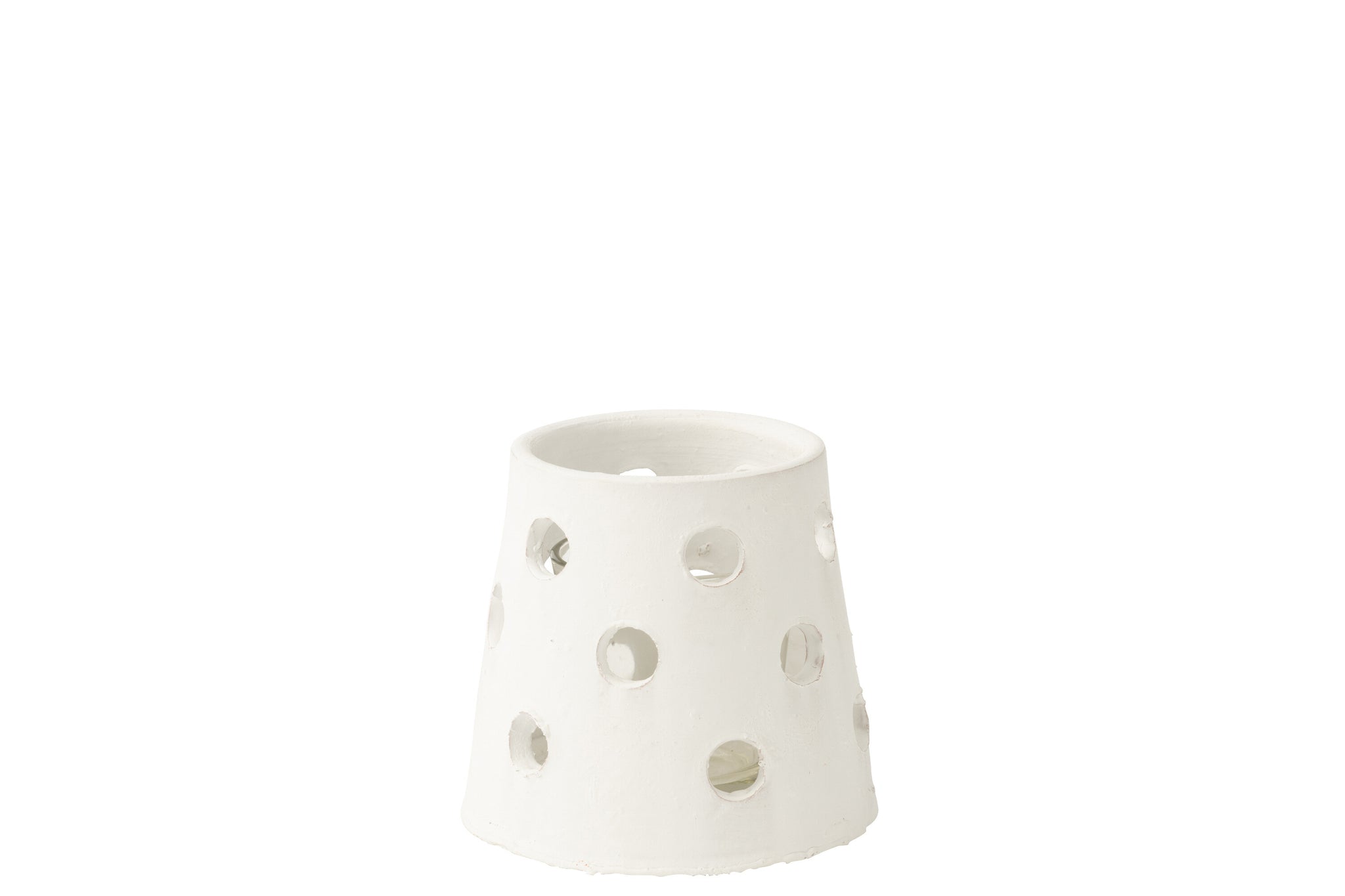 T-Light Holder Ibiza Narrow Clay/Glass White