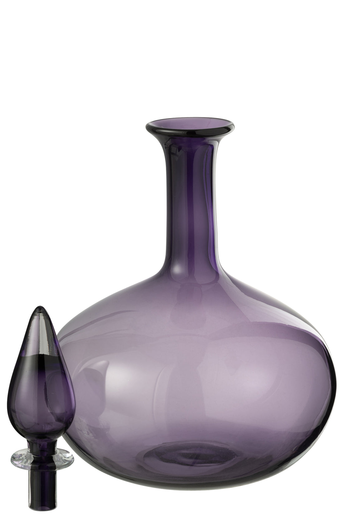 Vaas+Stopfles Glas Paars