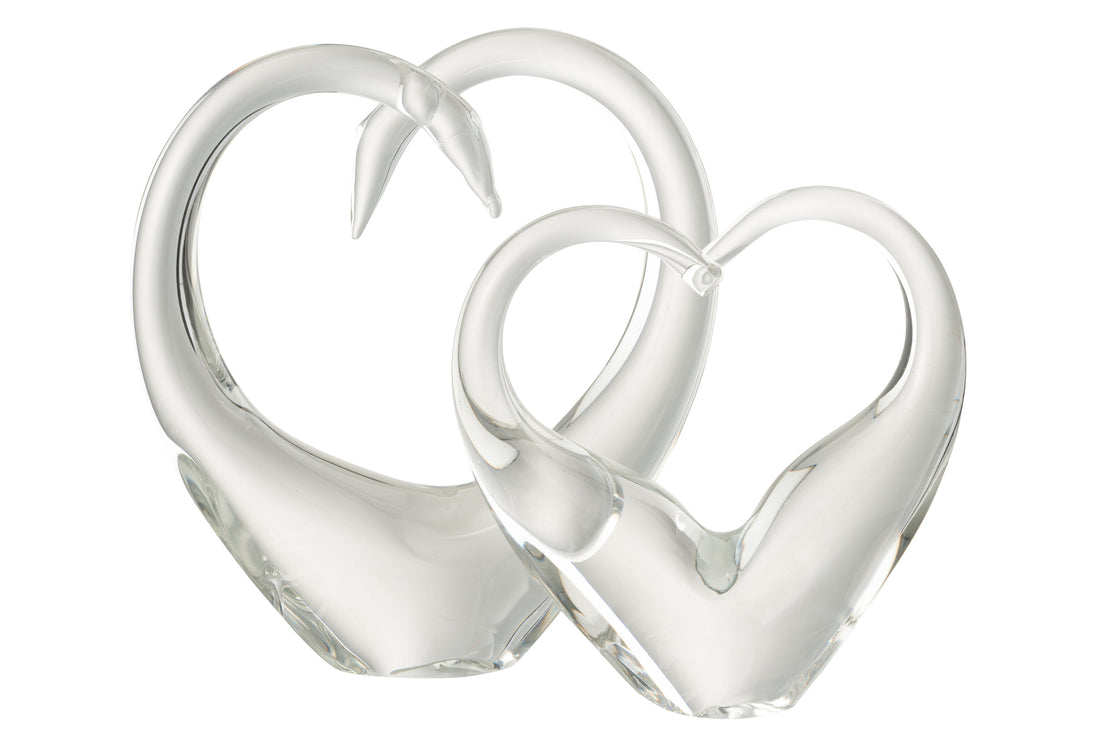 Papiergewicht Hart Glas Transparant Groot