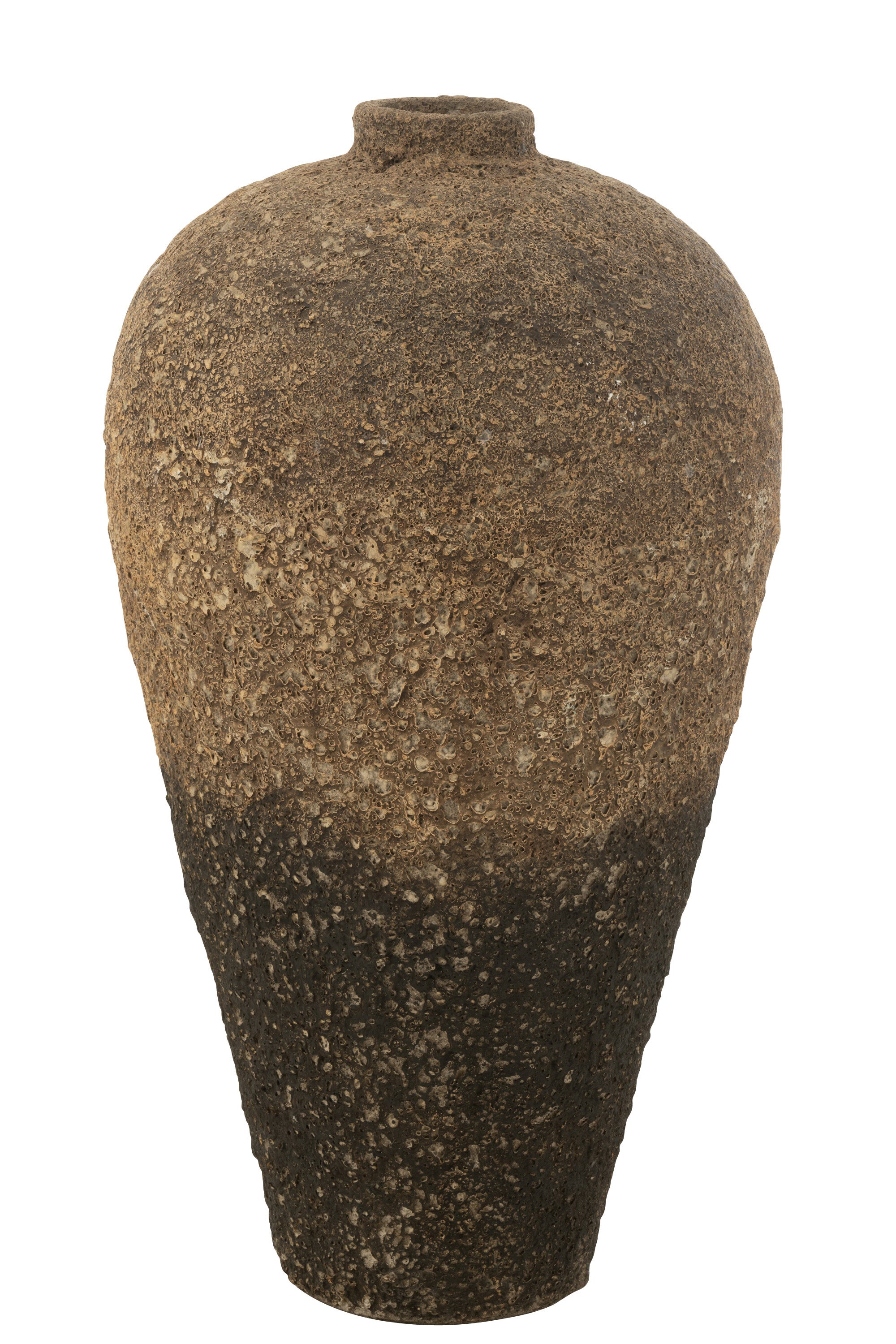 Vaas Pot Antiek Cement Bruin/Zwart